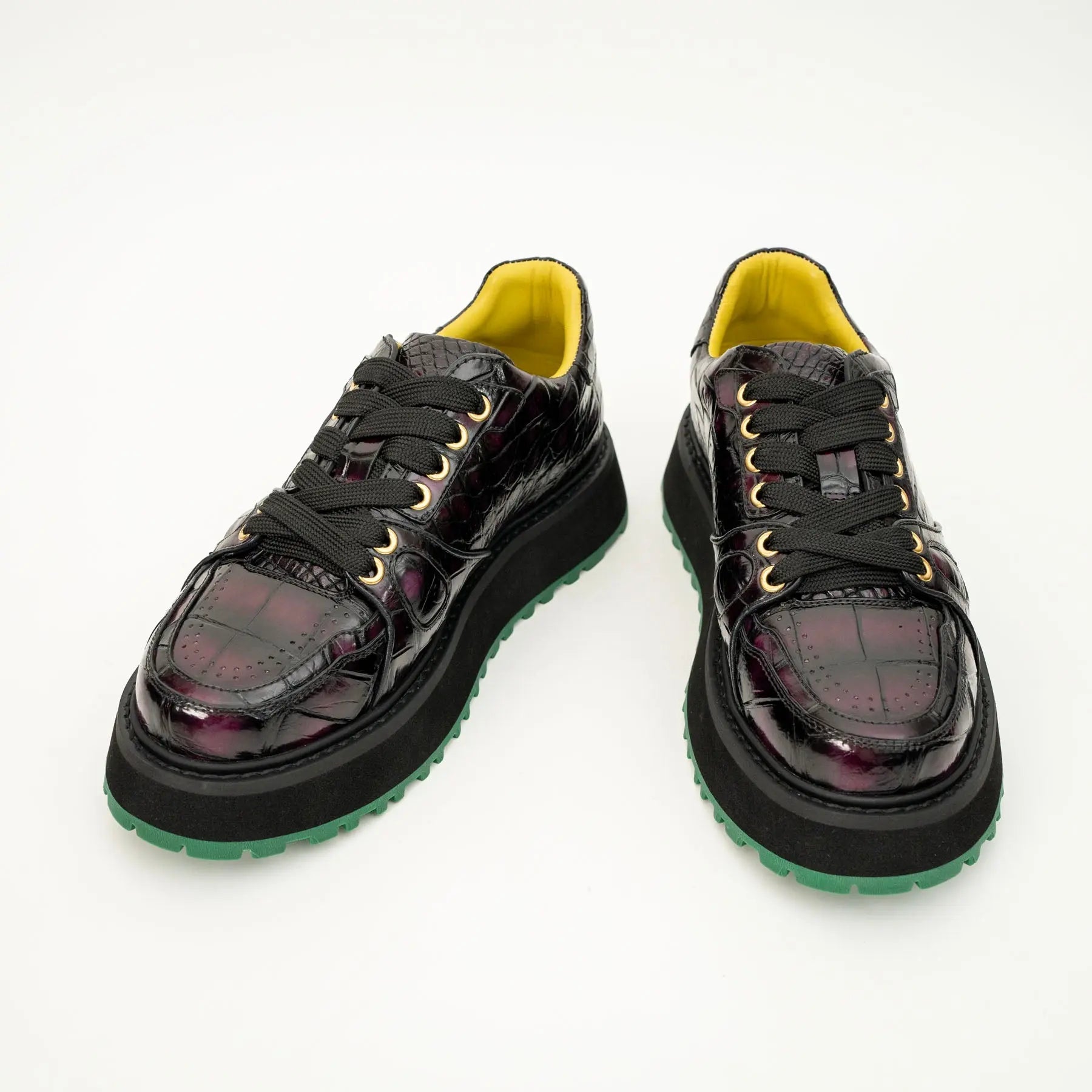 Crocodile Leather Platform Sneaker