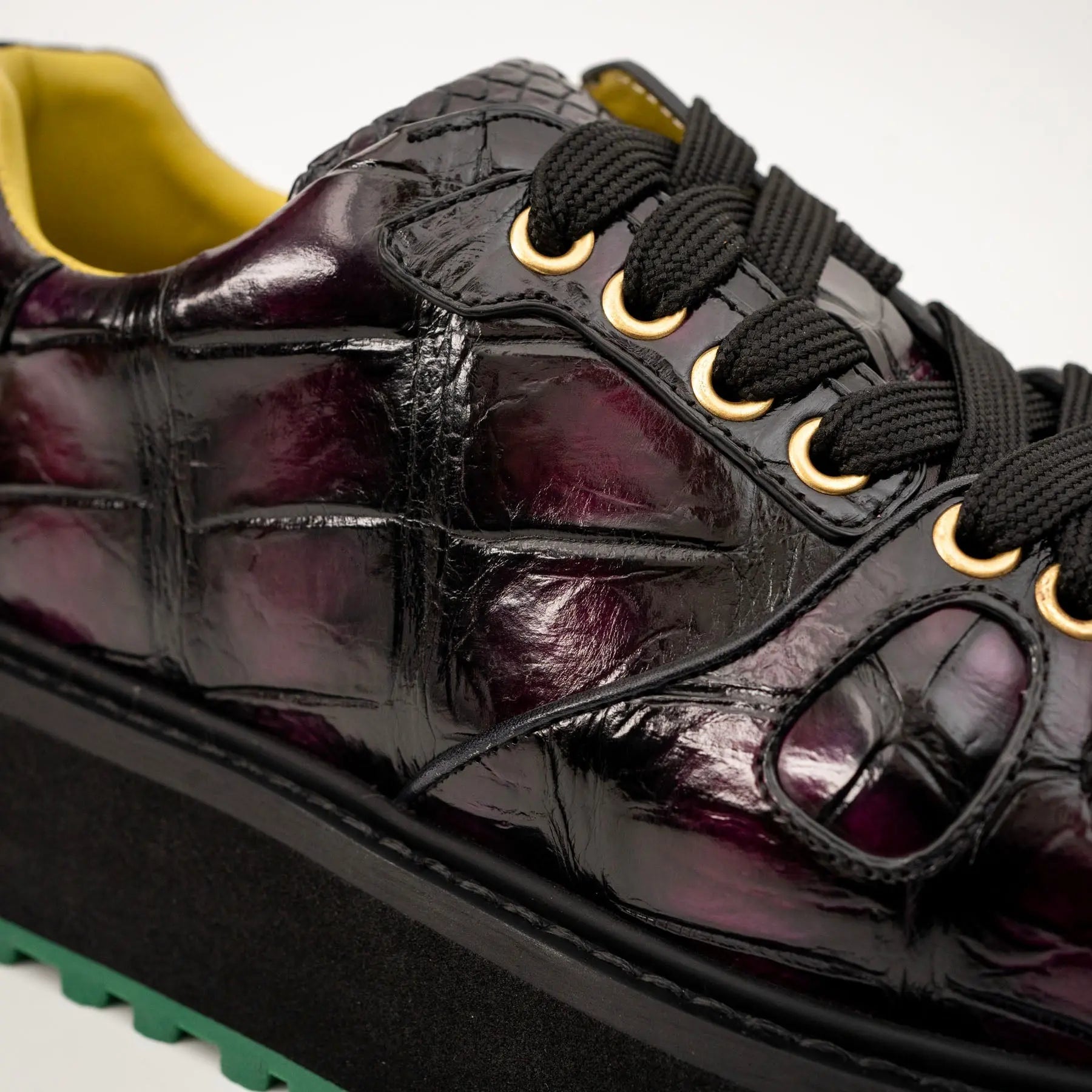Crocodile Leather Platform Sneaker
