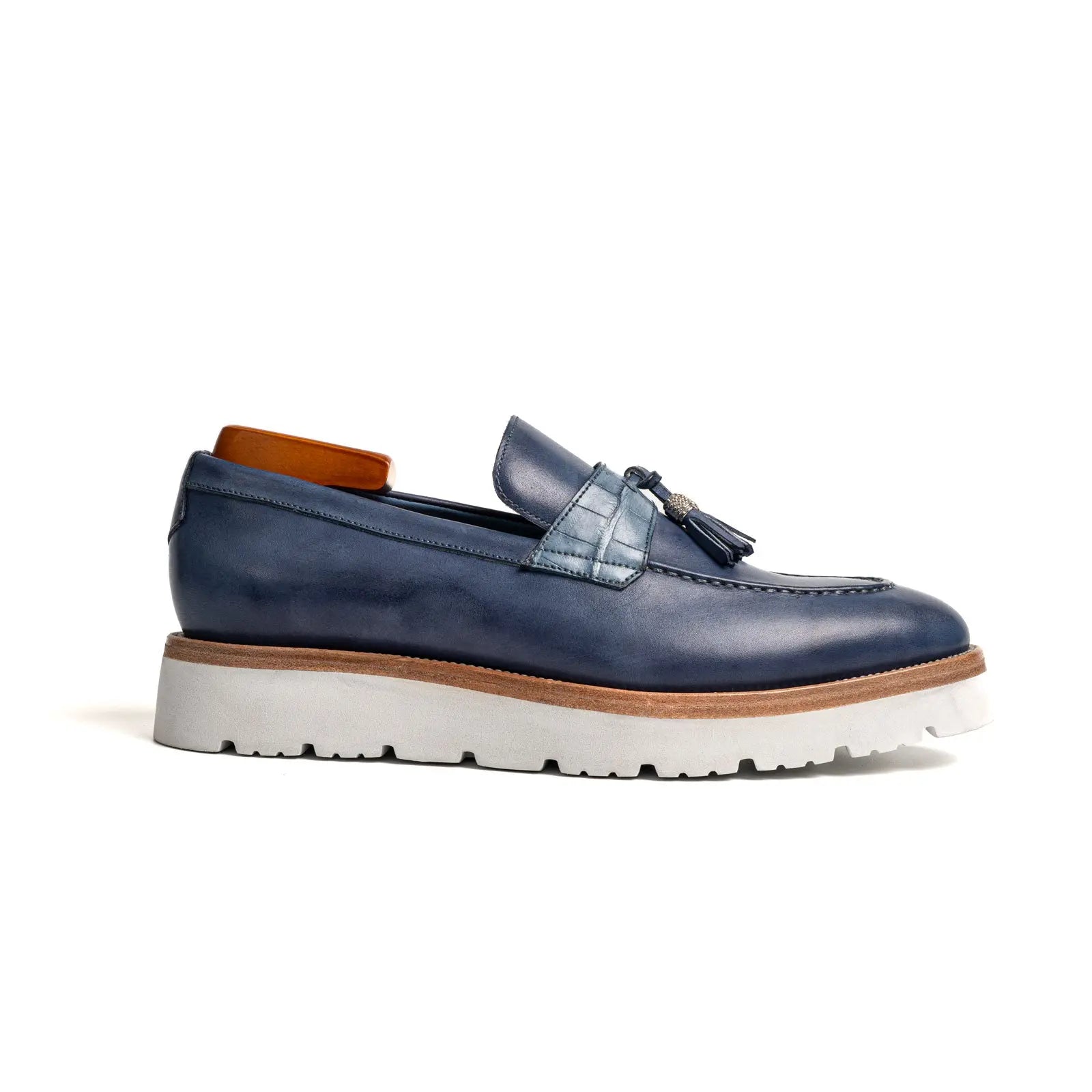Crocodile Leather Tassel XL Loafers