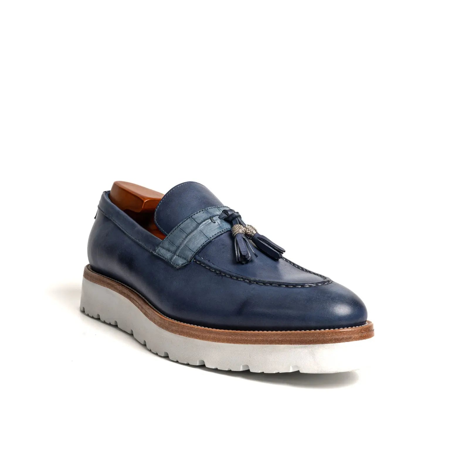 Crocodile Leather Tassel XL Loafers