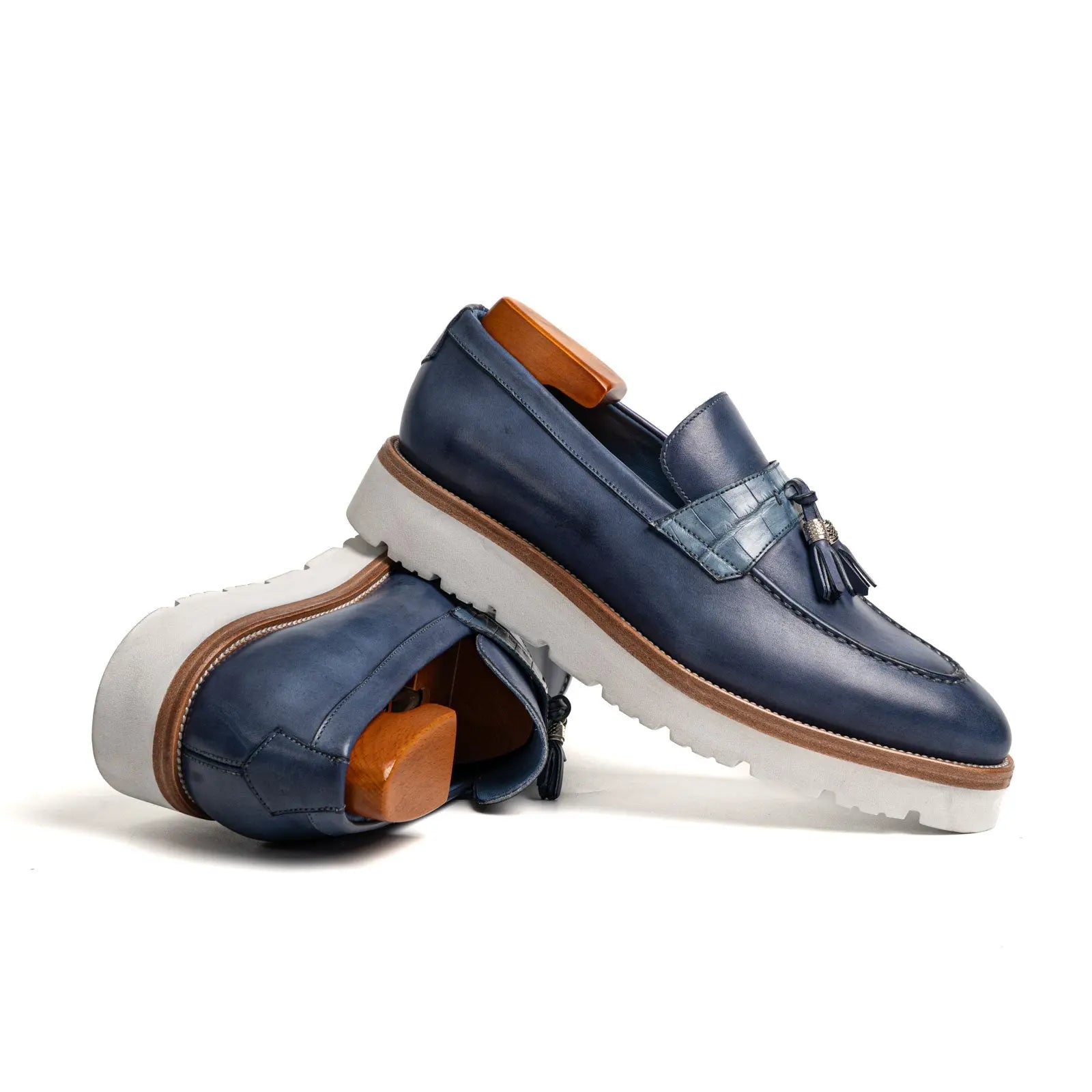 Crocodile Leather Tassel XL Loafers