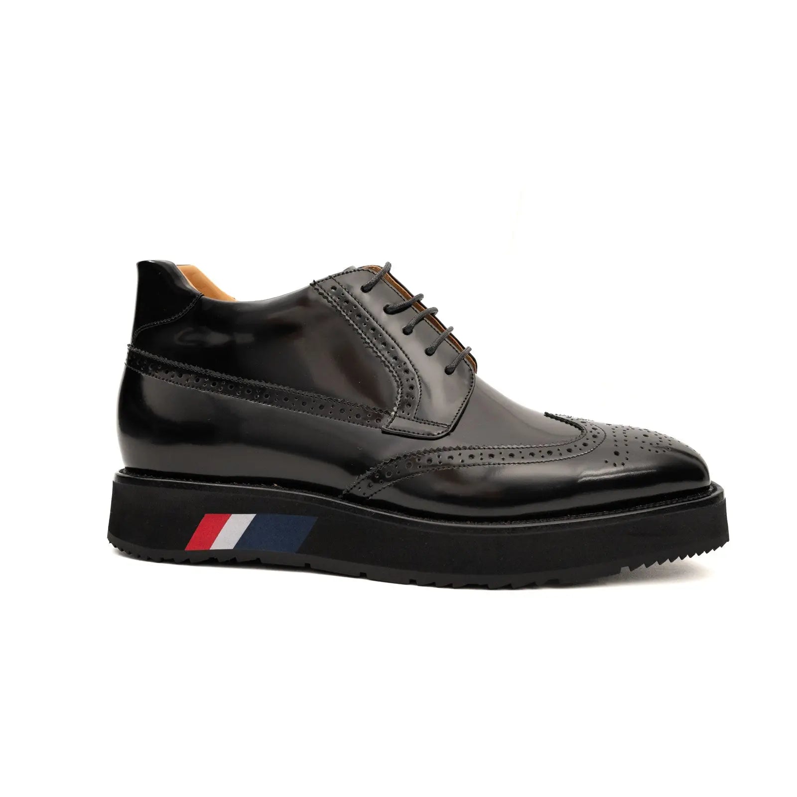 Black Brogue Lace-Up Boots with Foam Sole