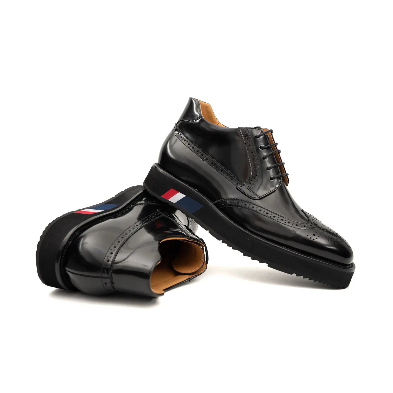Black Brogue Lace-Up Boots with Foam Sole