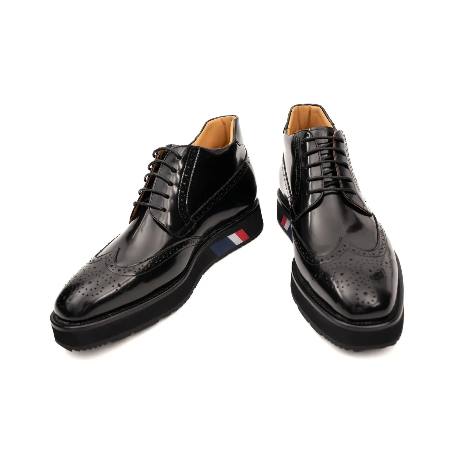 Black Brogue Lace-Up Boots with Foam Sole