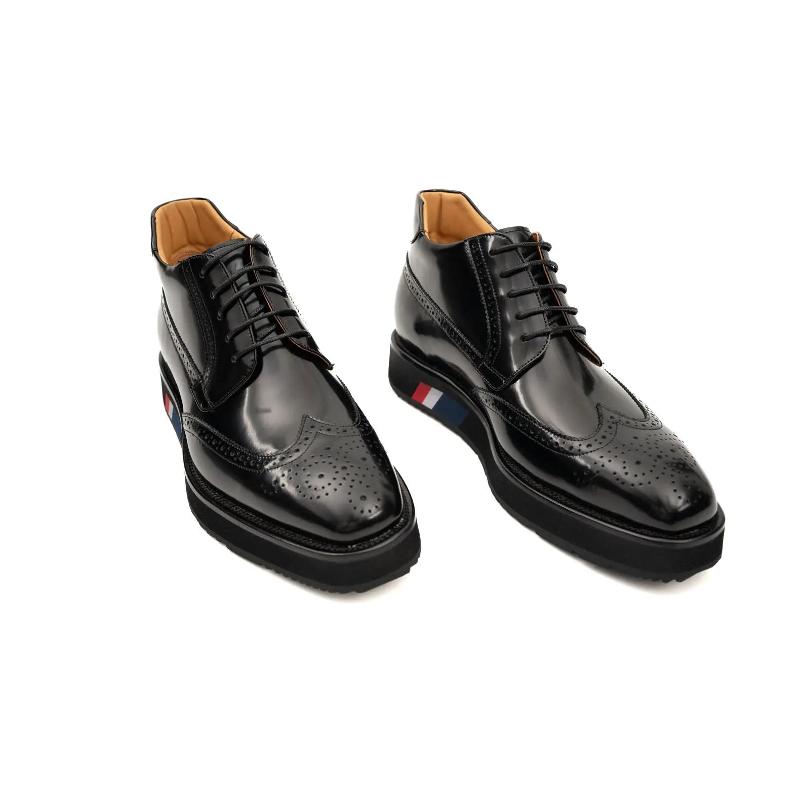 Black Brogue Lace-Up Boots with Foam Sole