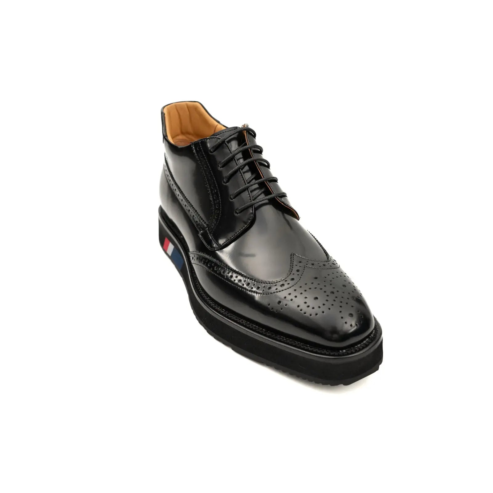 Black Brogue Lace-Up Boots with Foam Sole