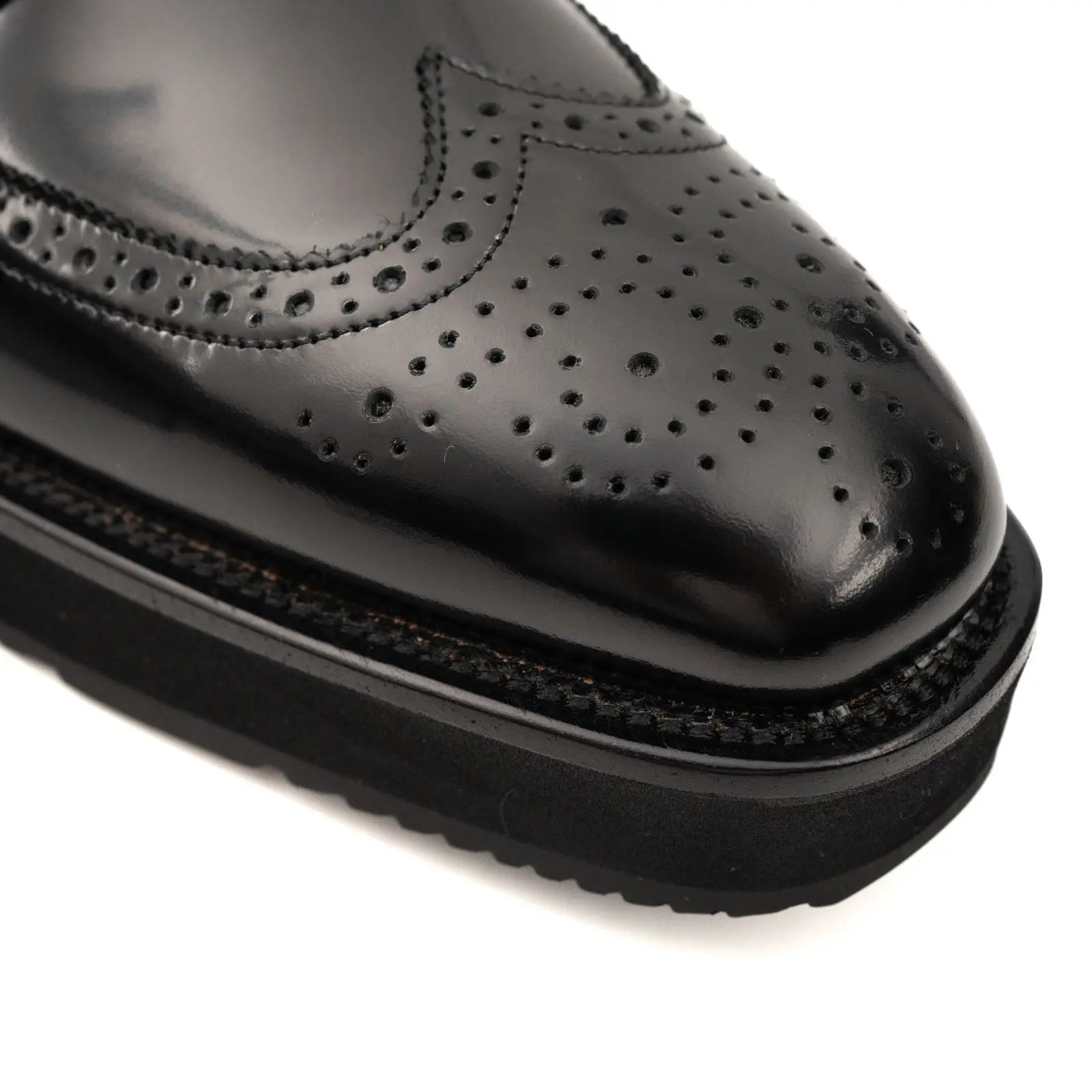 Black Brogue Lace-Up Boots with Foam Sole