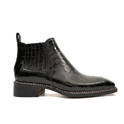 Black Crocodile Chelsea Boot