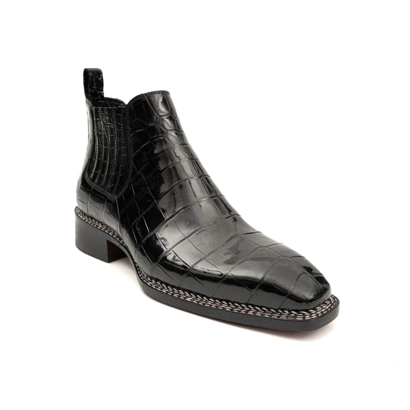 Black Crocodile Chelsea Boot