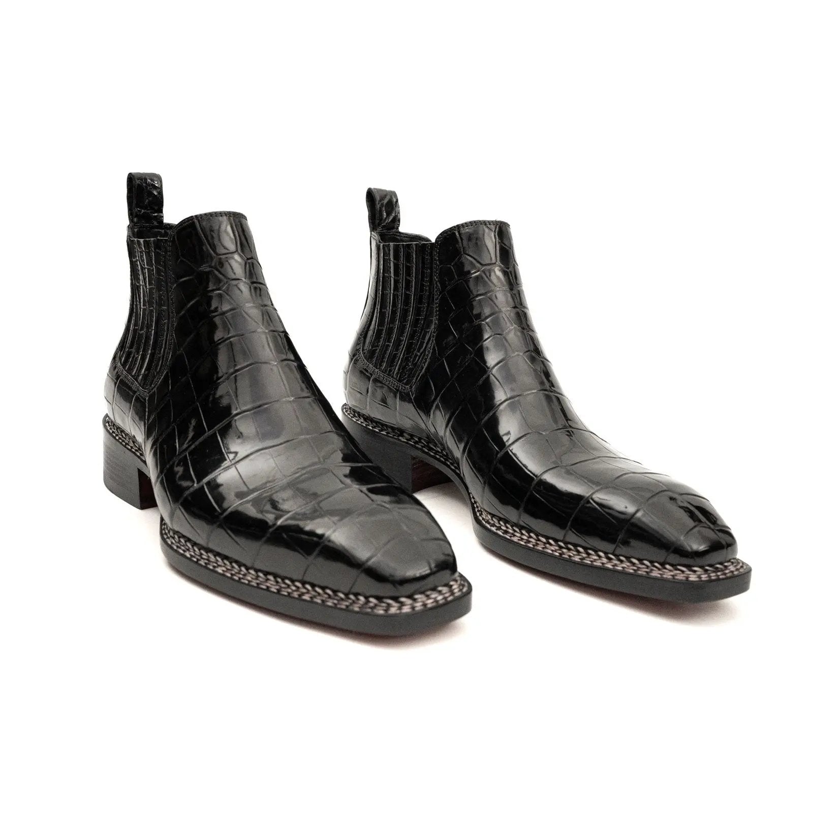 Black Crocodile Chelsea Boot