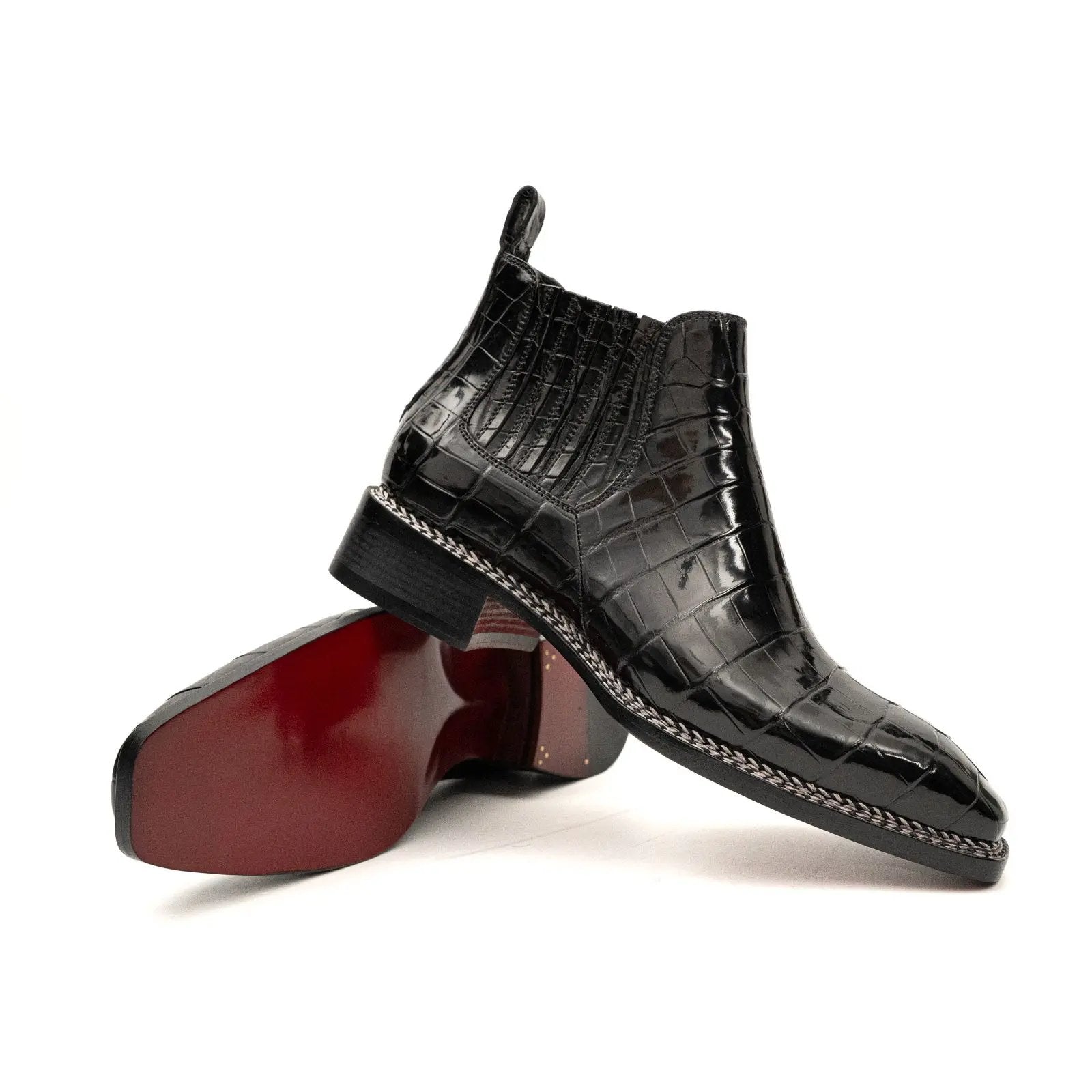 Black Crocodile Chelsea Boot