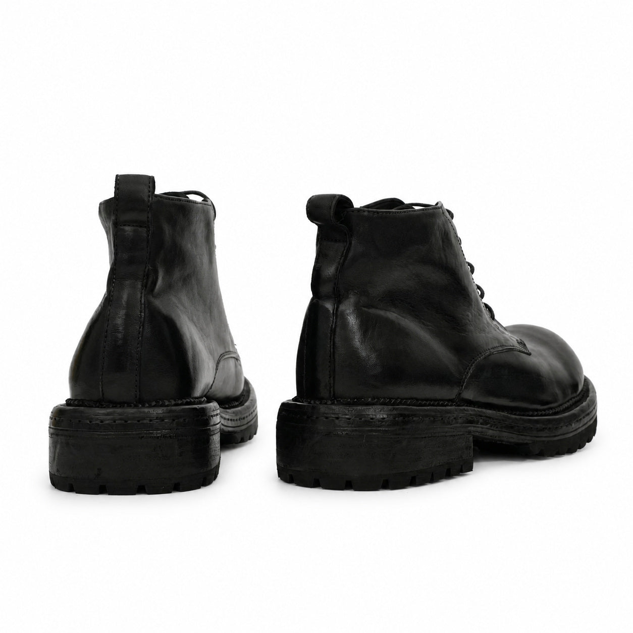 Washed Black Lug-Sole Derby Boot