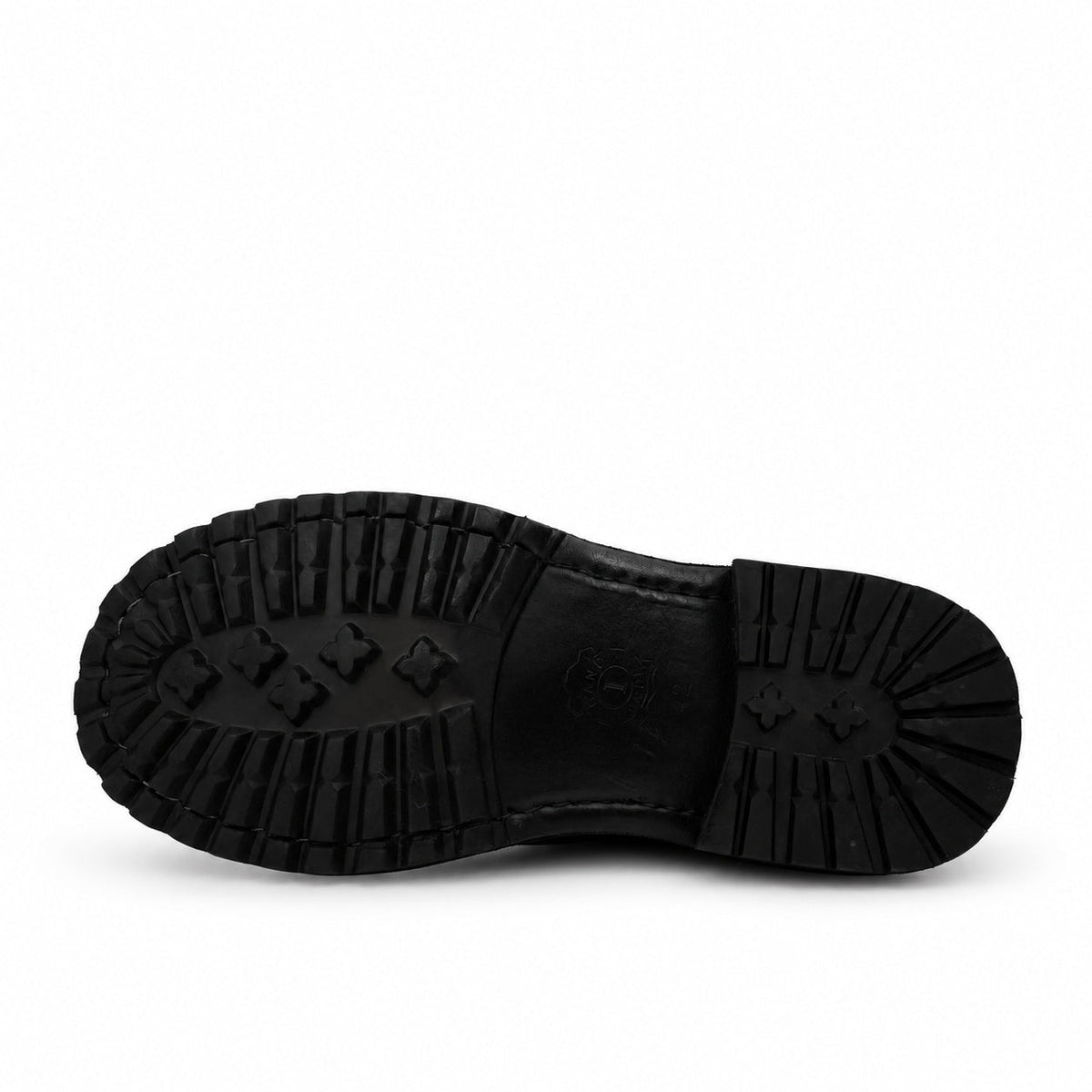 Black Washed Leather Lace-Up Boots