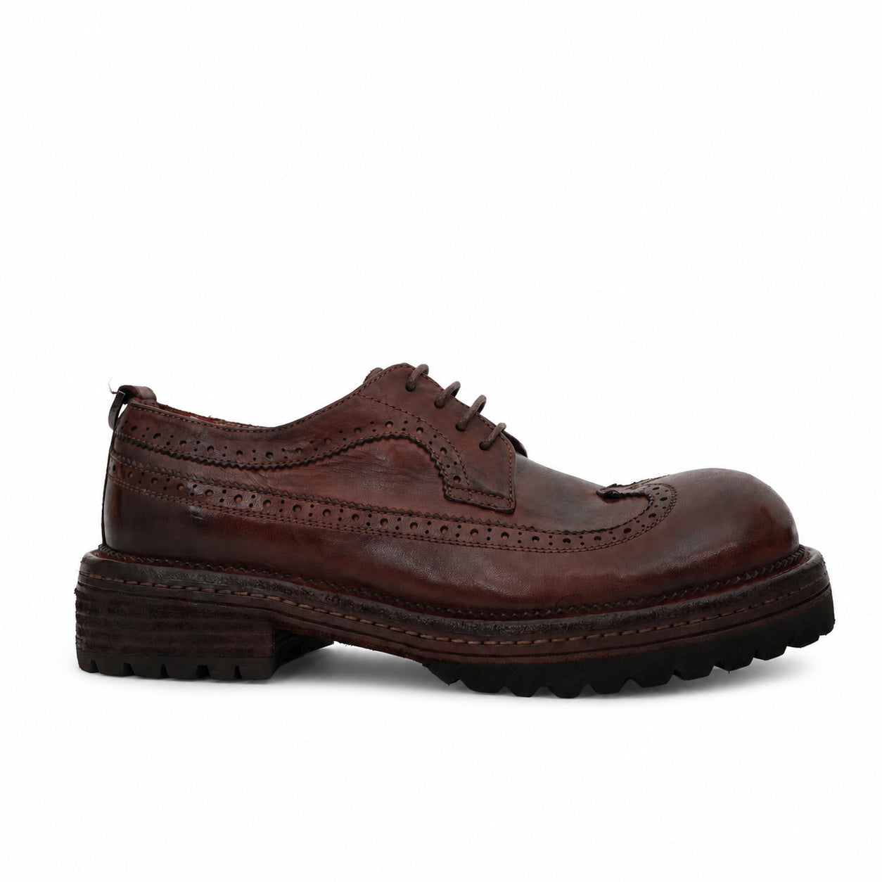 Washed Brown Brogue Lug Derby