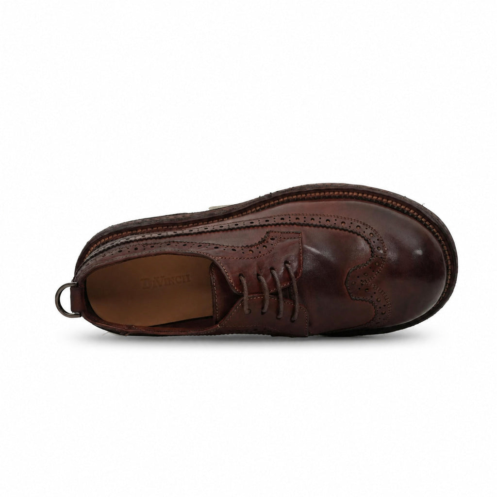 Washed Brown Brogue Lug Derby