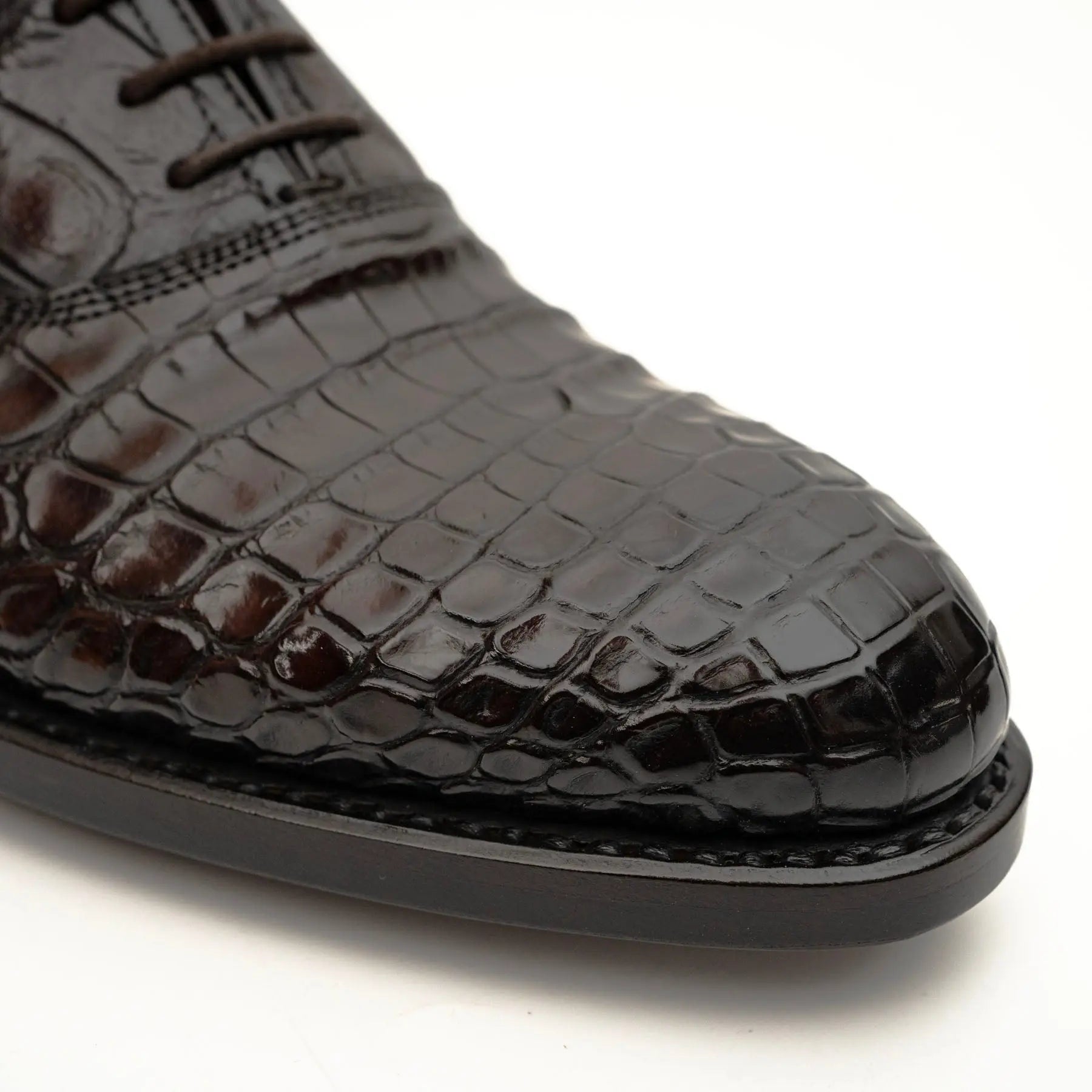 Dark Brown Crocodile Derby Shoe