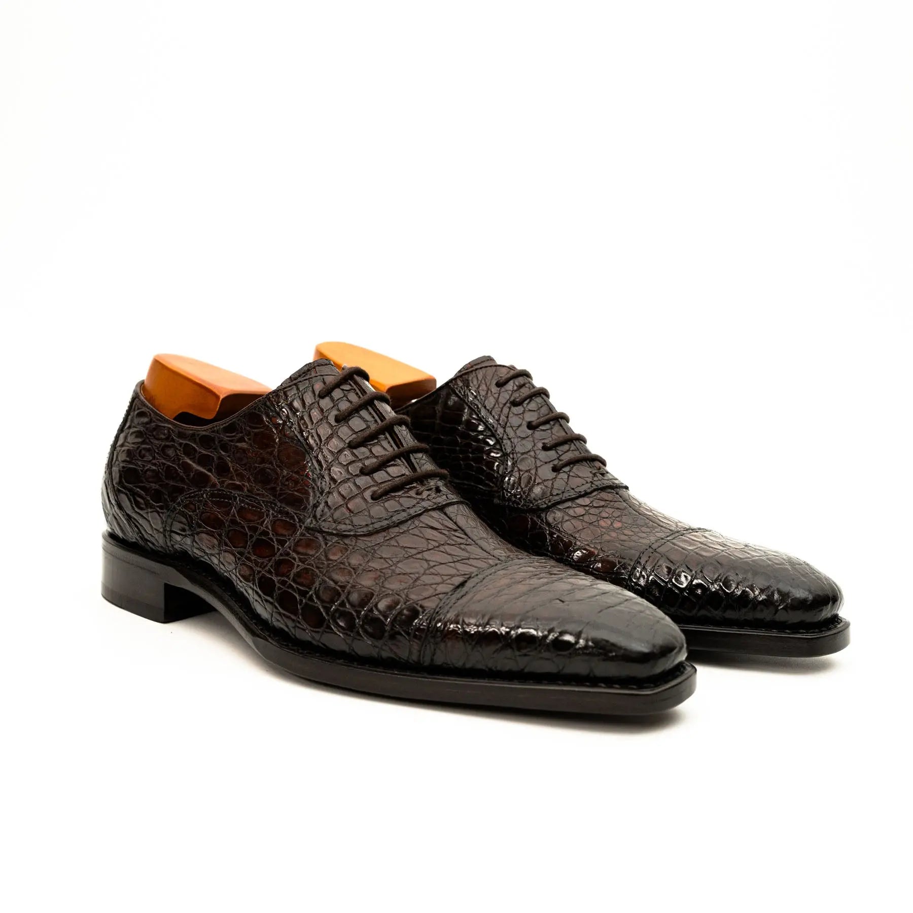 Dark Brown Crocodile Oxford Shoe
