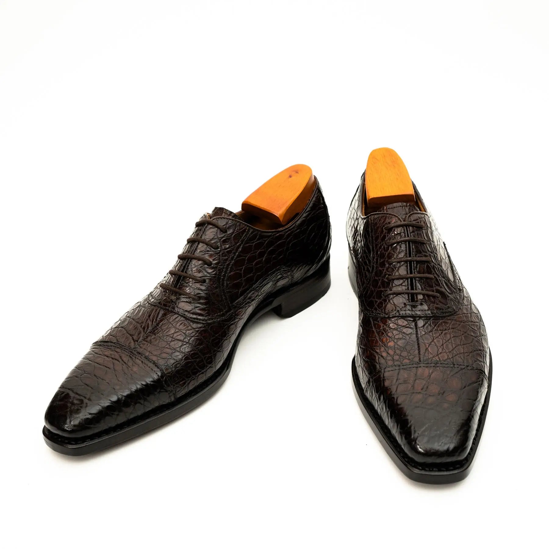Dark Brown Crocodile Oxford Shoe