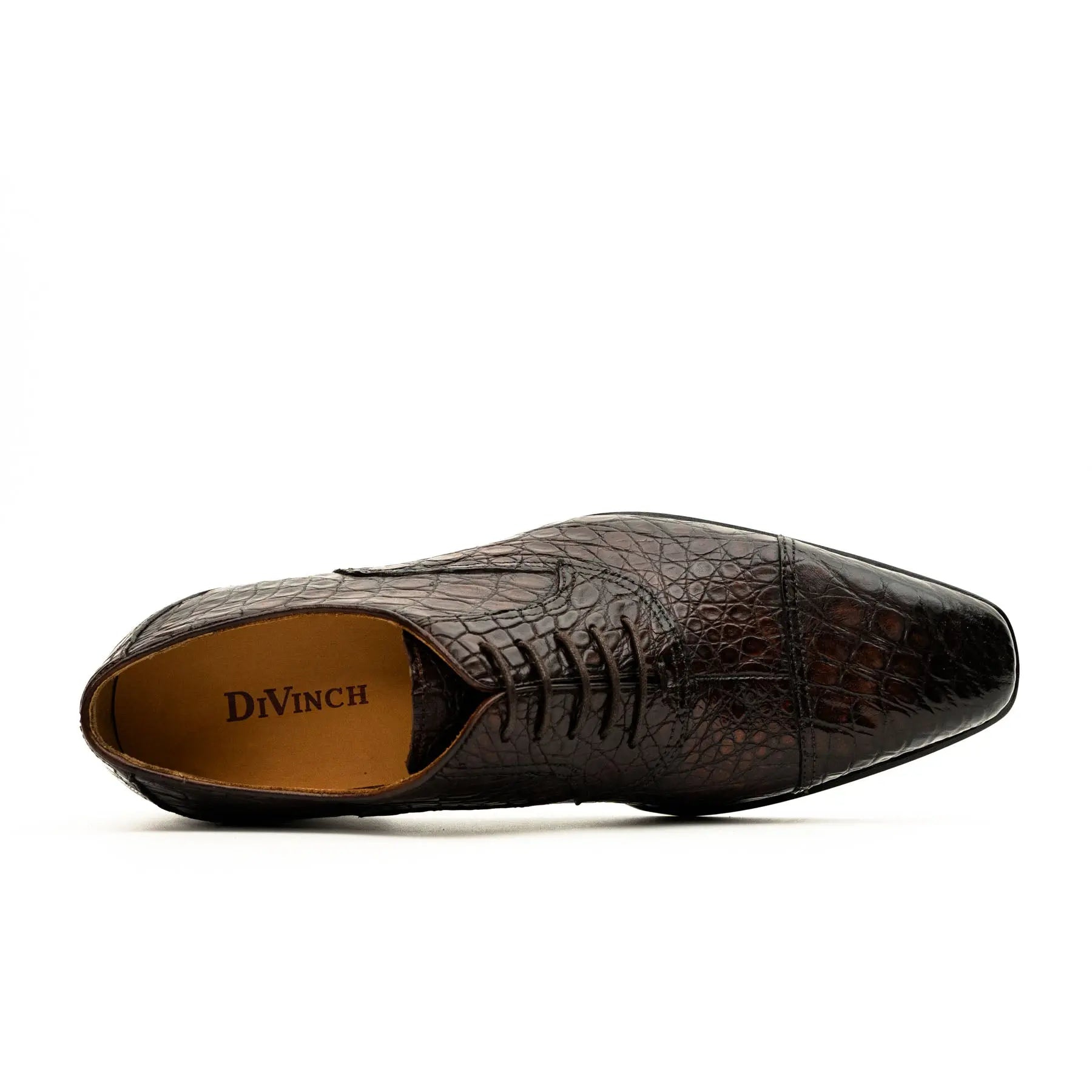 Dark Brown Crocodile Oxford Shoe