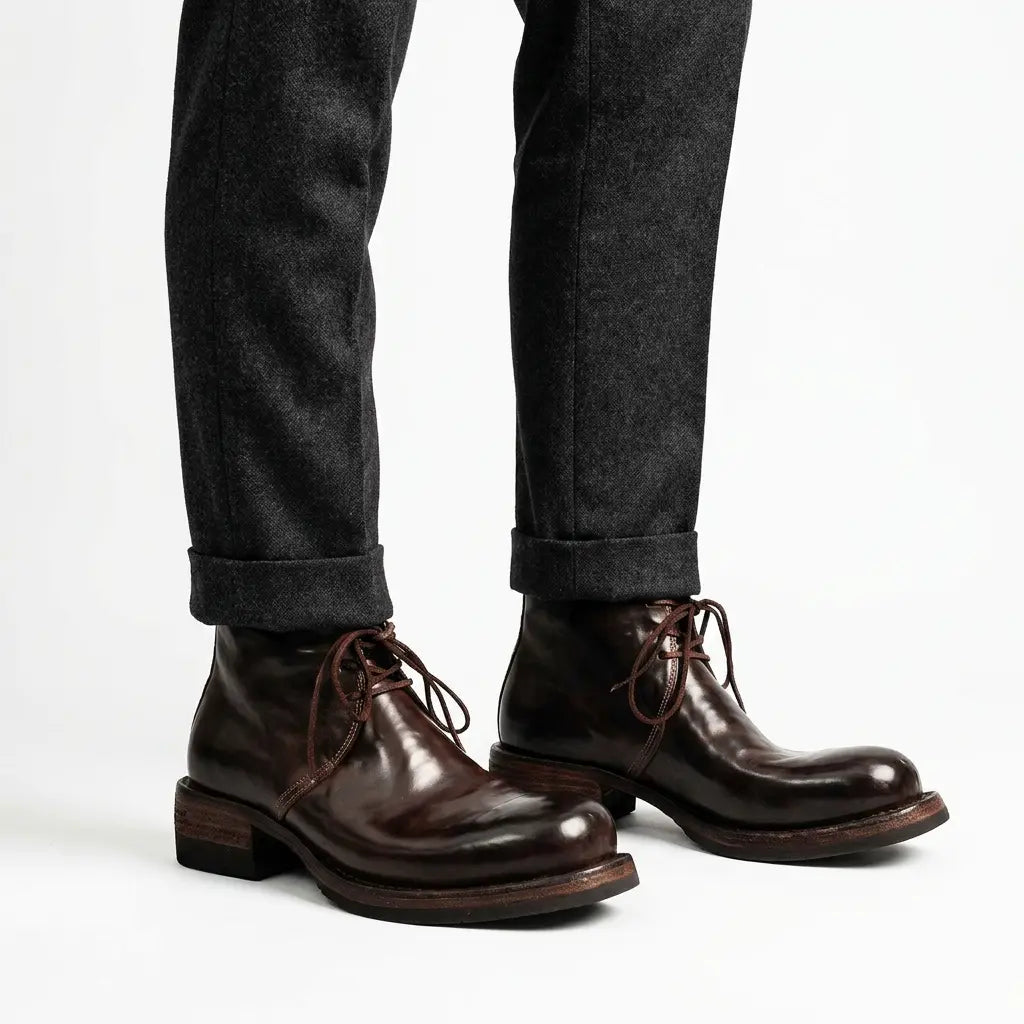 Dark Brown Horsehide Chukka Boots