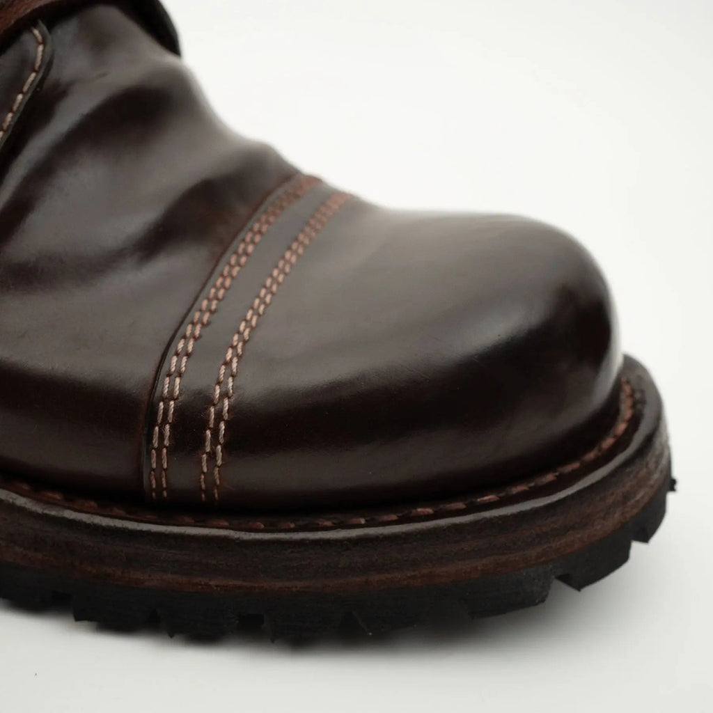 Dark Brown Horsehide Combat Boots