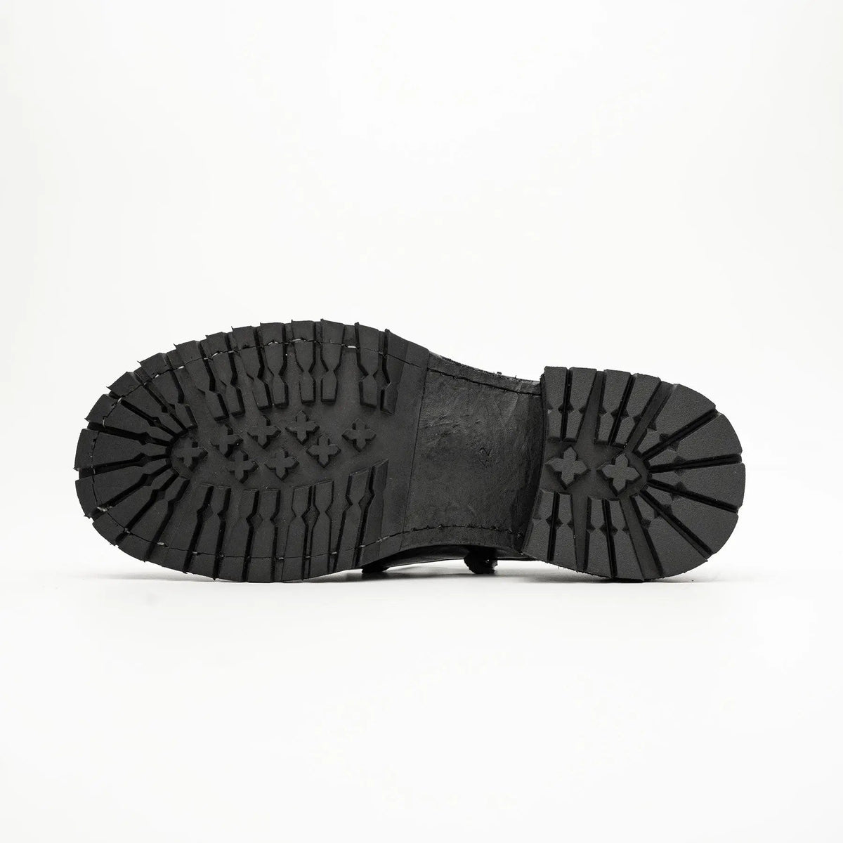 Jet Black Washed Horse Leather Derby