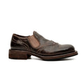 Dark Brown Washed Horse Leather Slip-On Casual Shoes