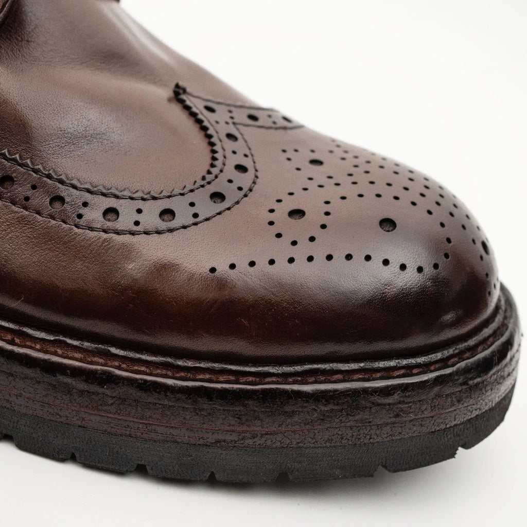 Dark Brown Wingtip Combat Boot