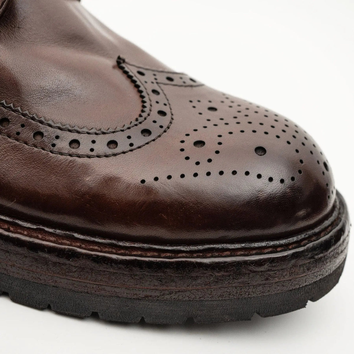 Dark Brown Wingtip Combat Boot