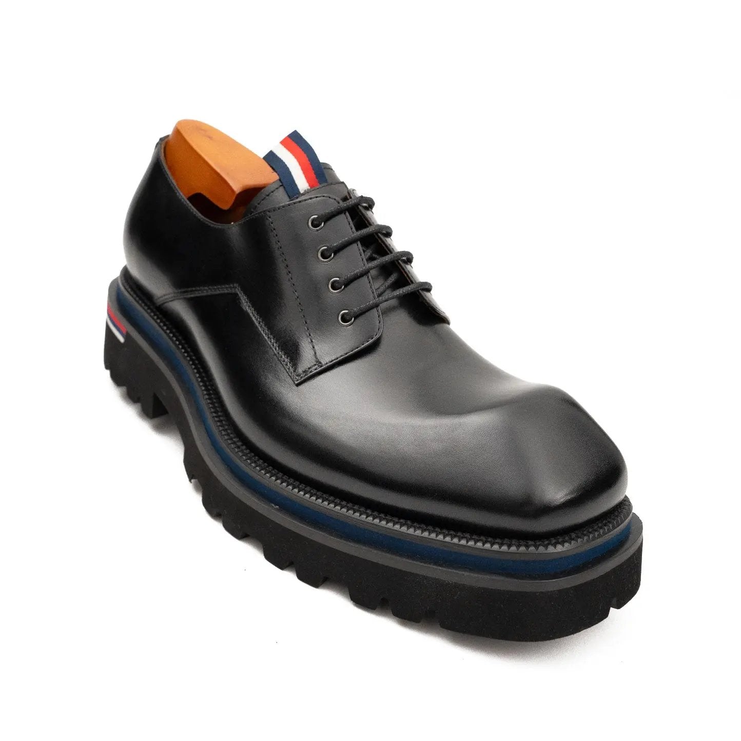 Black Derby with Tricolor Accent