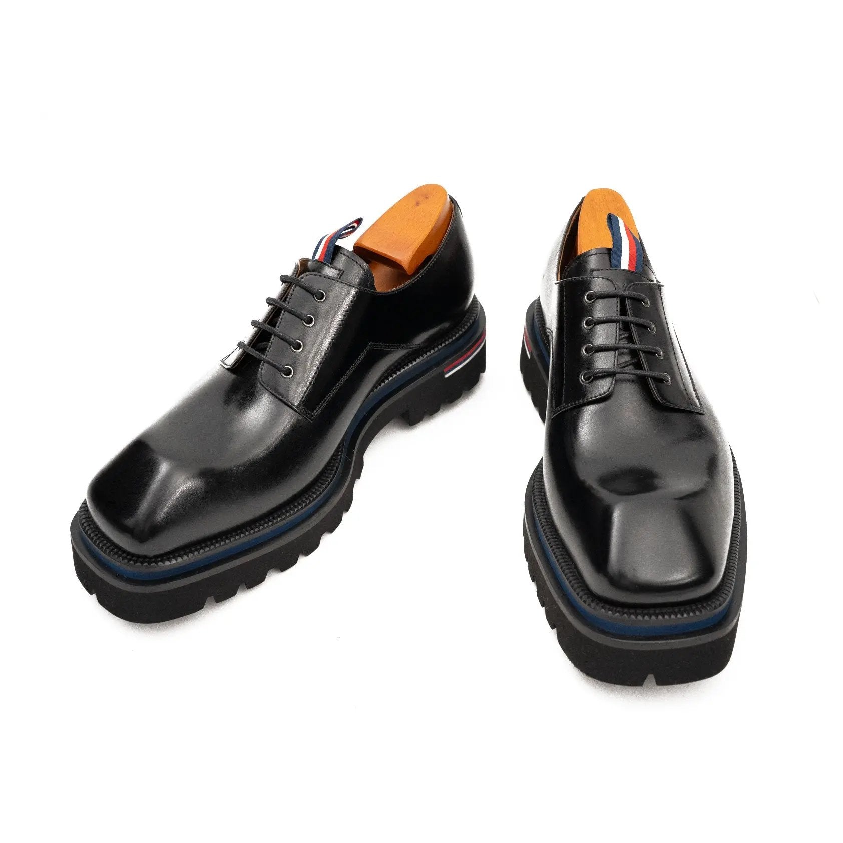 Black Derby with Tricolor Accent