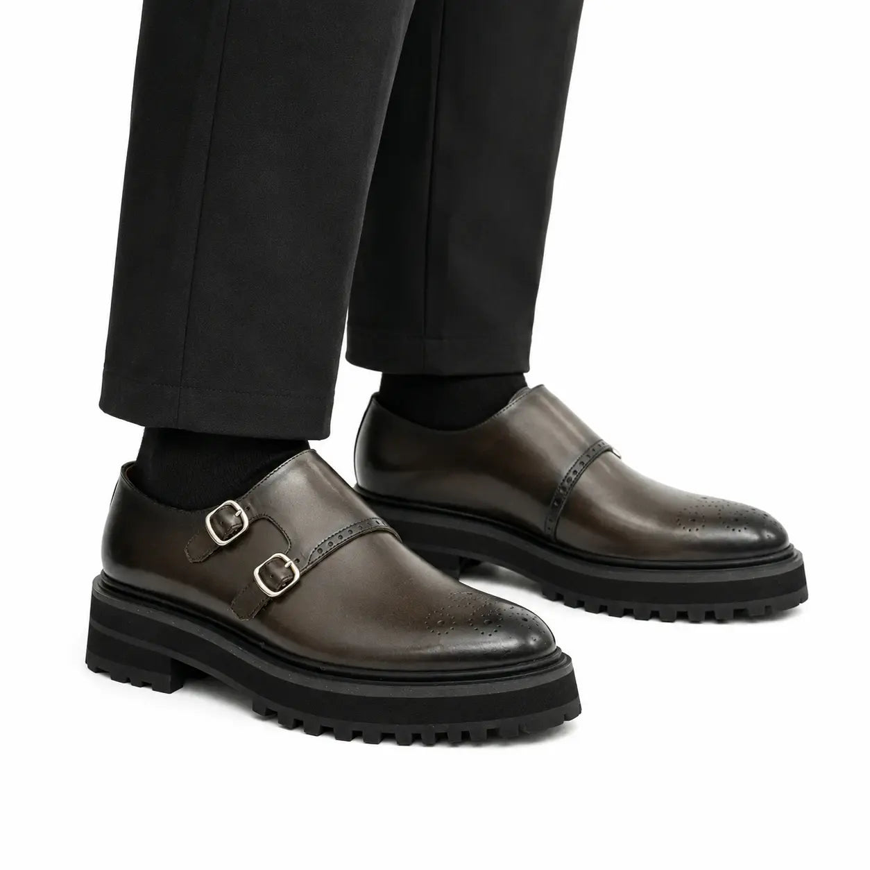 Espresso Double Monk Lug Shoe