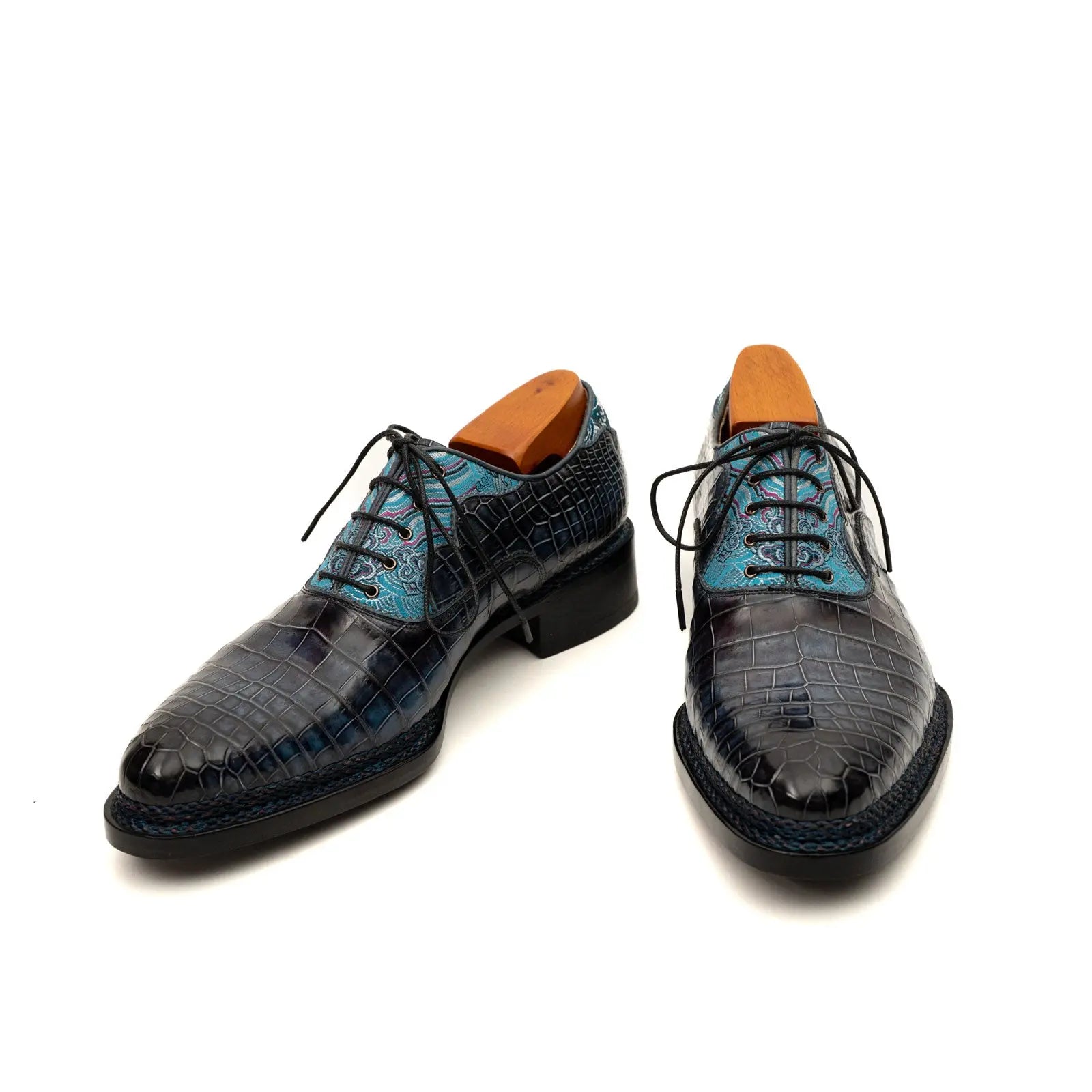 Blue Pattern Crocodile Norwegian Oxford