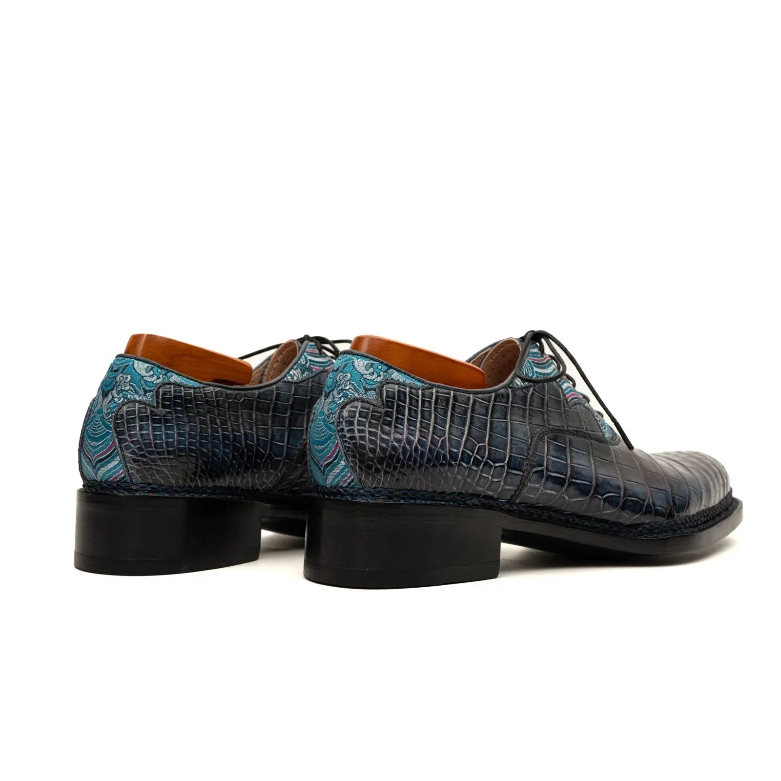 Blue Pattern Crocodile Norwegian Oxford