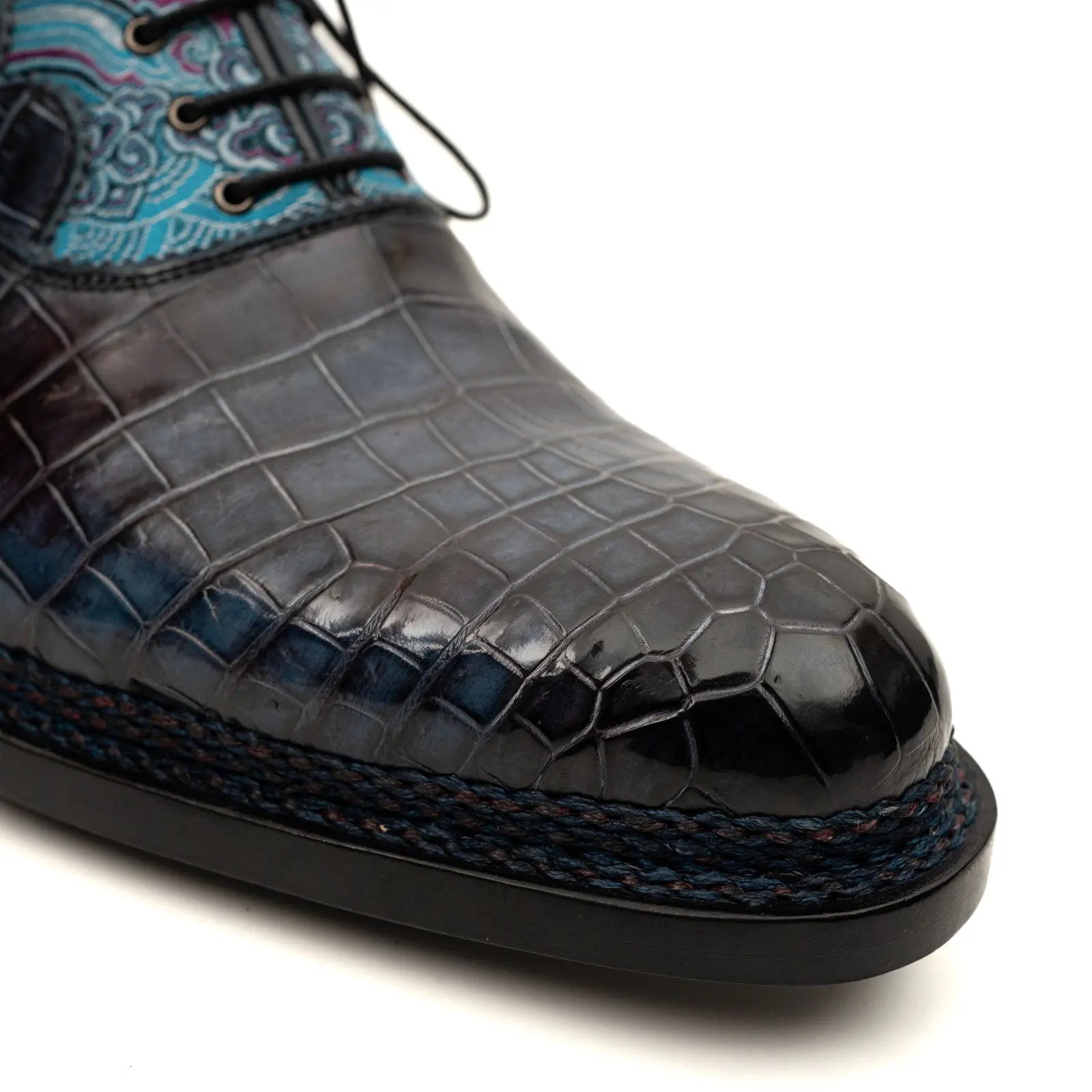Blue Pattern Crocodile Norwegian Oxford