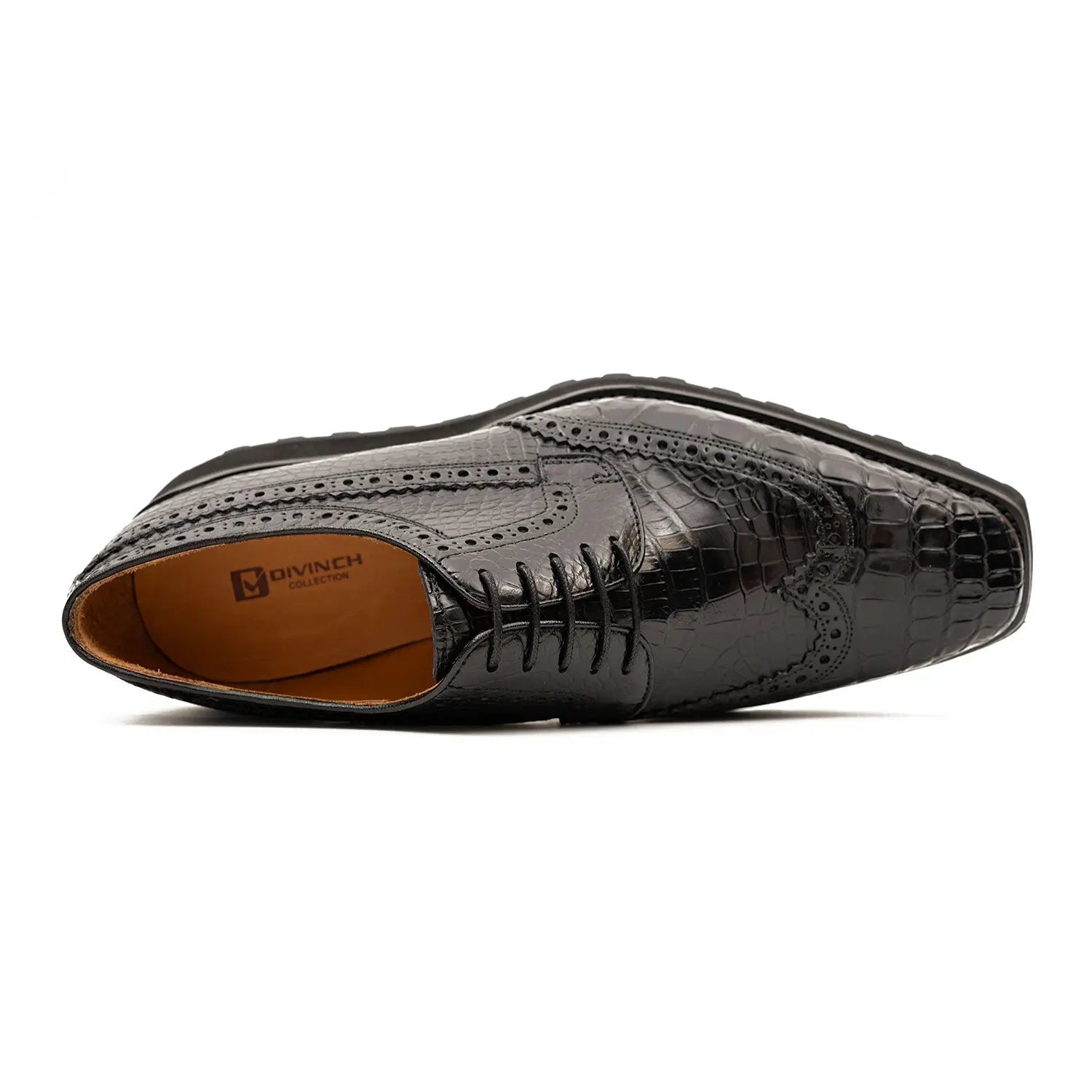 Black Croc Lug Derby