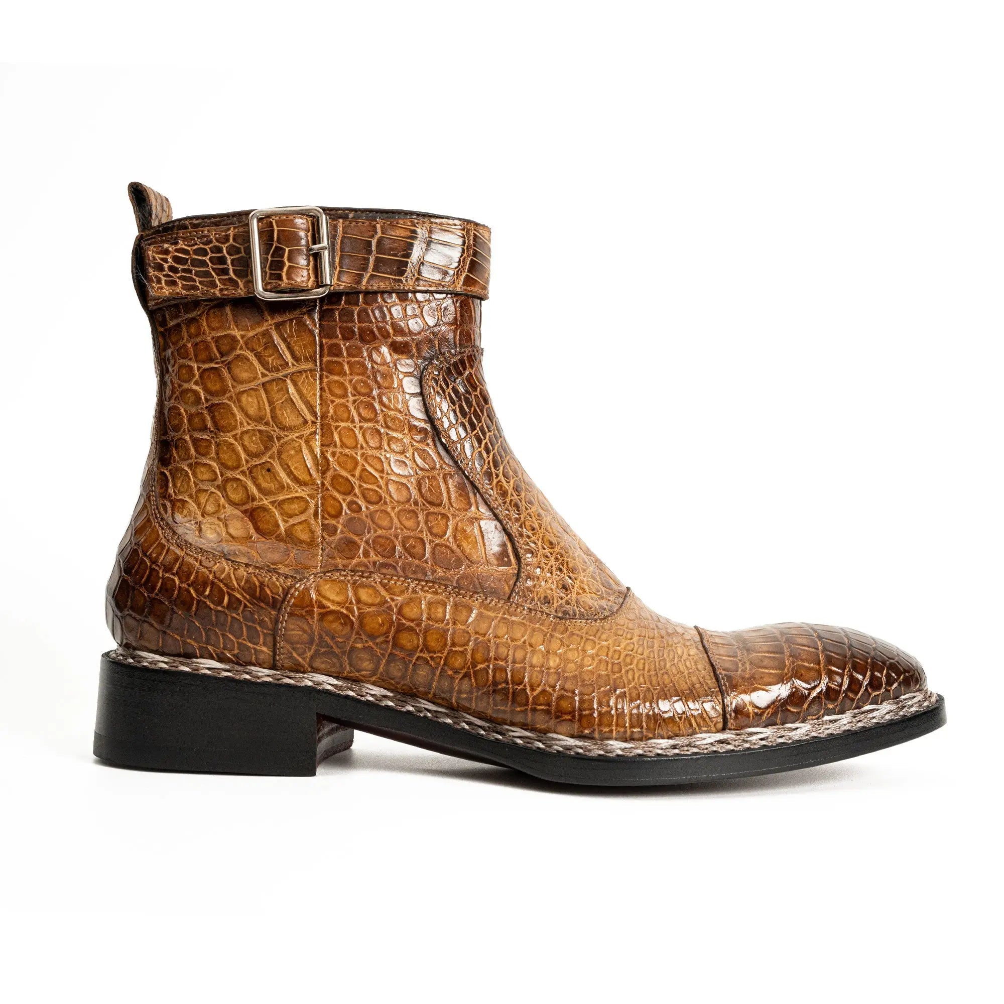 Amber Crocodile Chelsea Boot