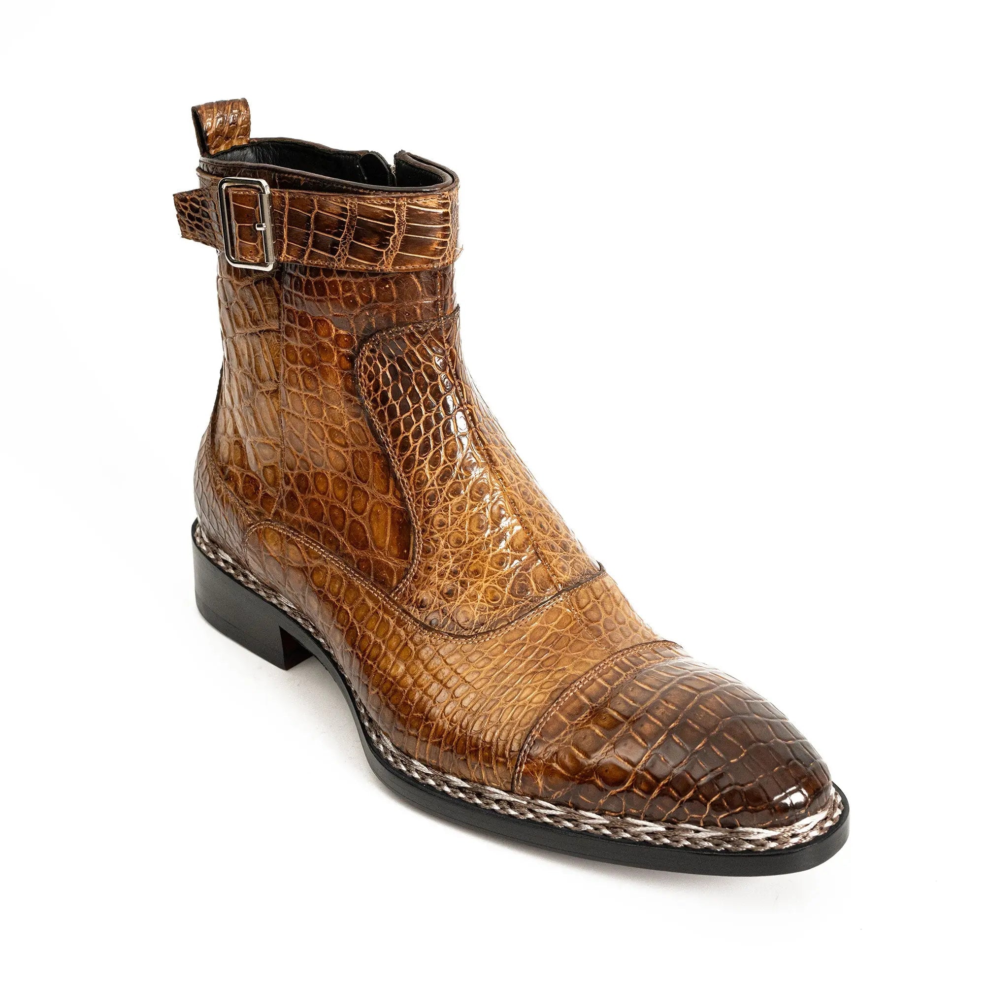 Amber Crocodile Chelsea Boot