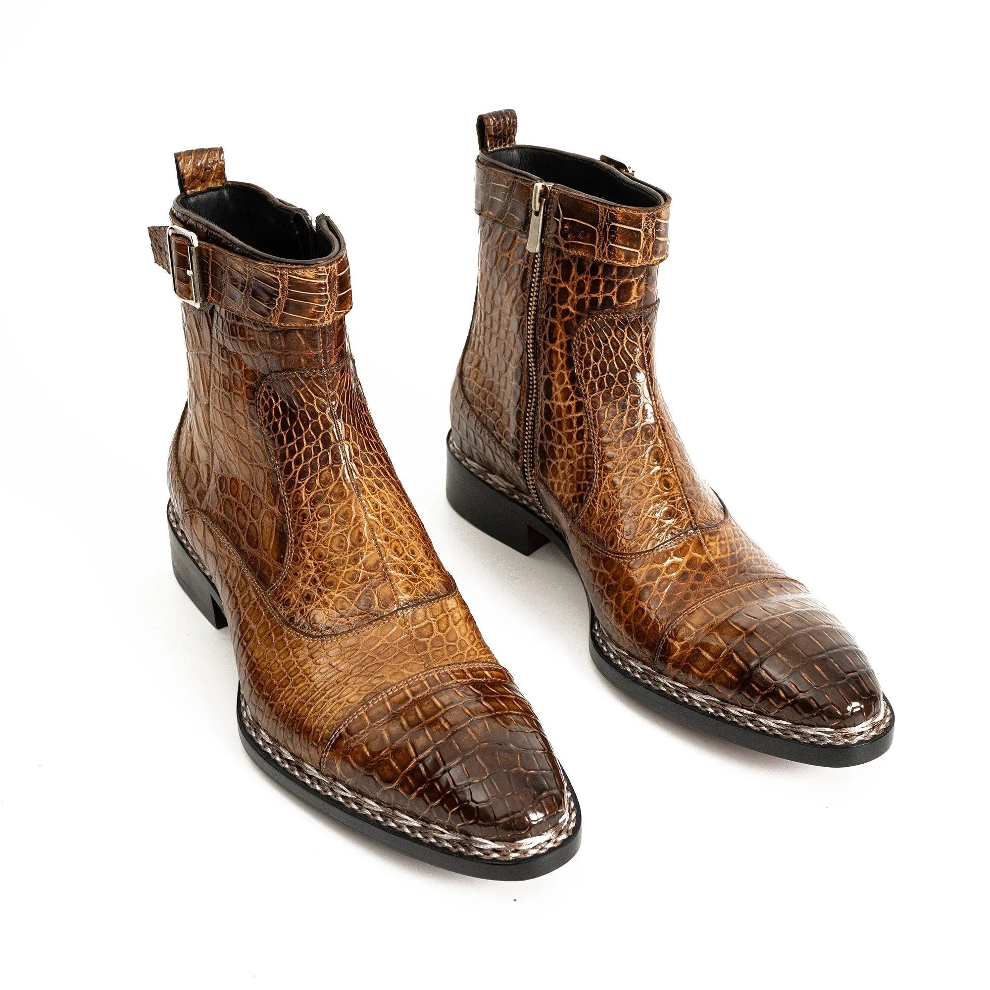 Amber Crocodile Chelsea Boot