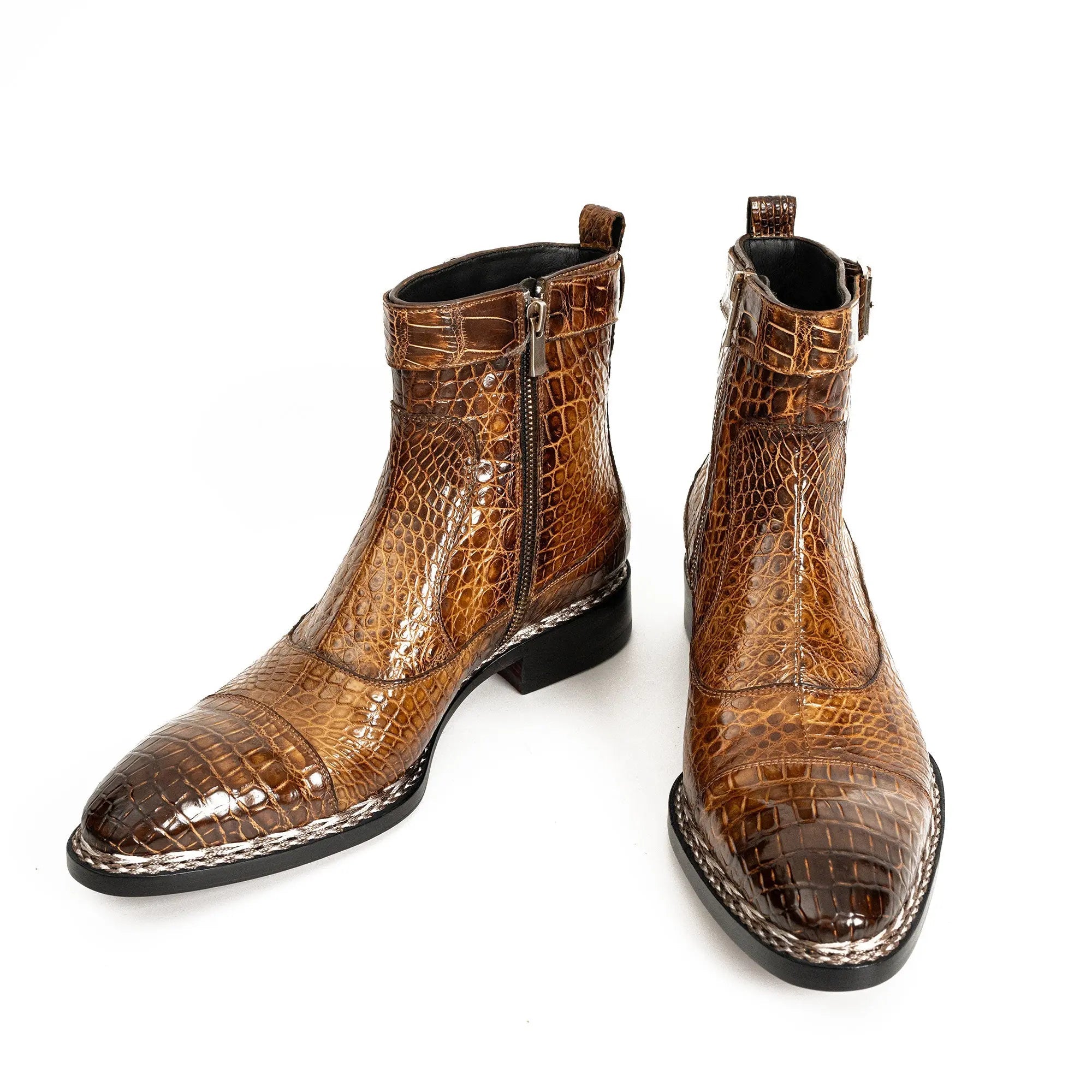 Amber Crocodile Chelsea Boot