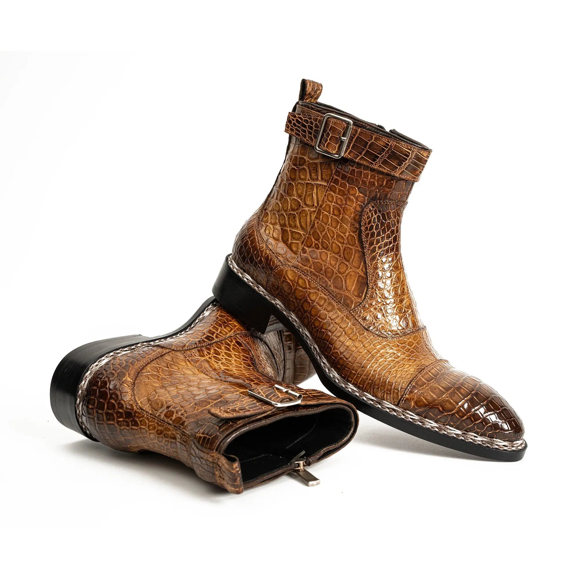 Amber Crocodile Chelsea Boot