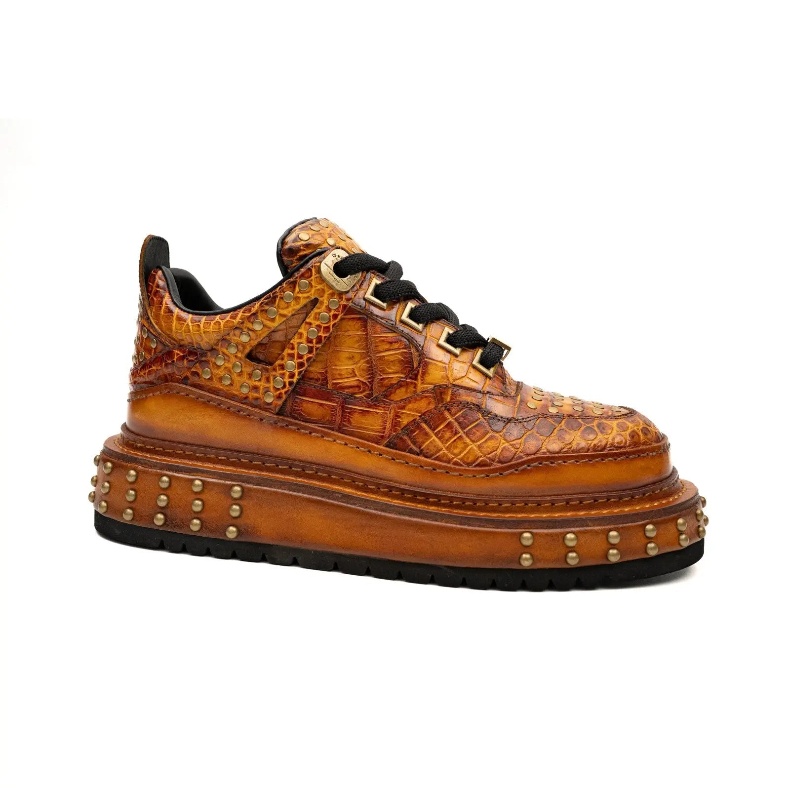 Amber Crocodile Platform Sneaker