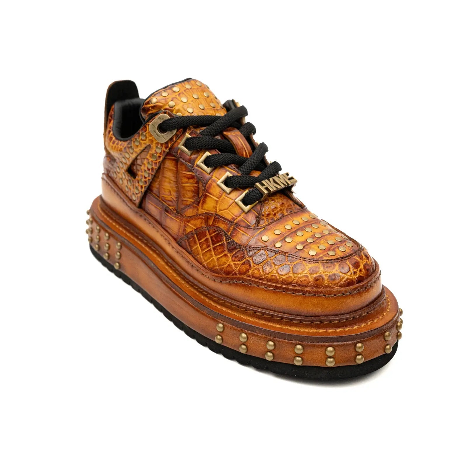 Amber Crocodile Platform Sneaker