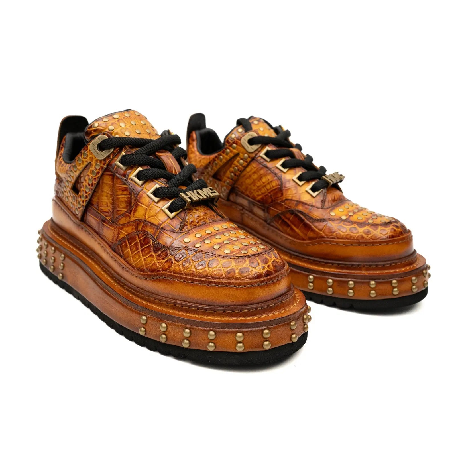 Amber Crocodile Platform Sneaker