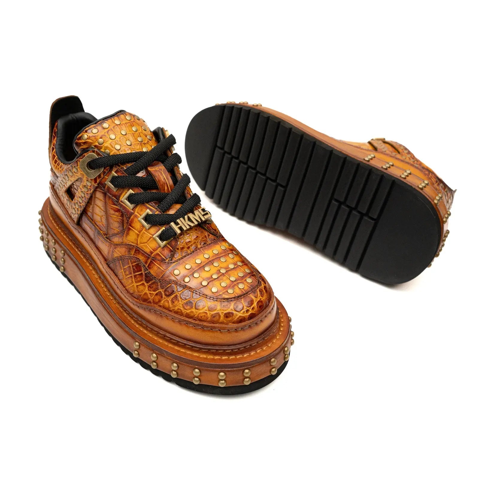 Amber Crocodile Platform Sneaker