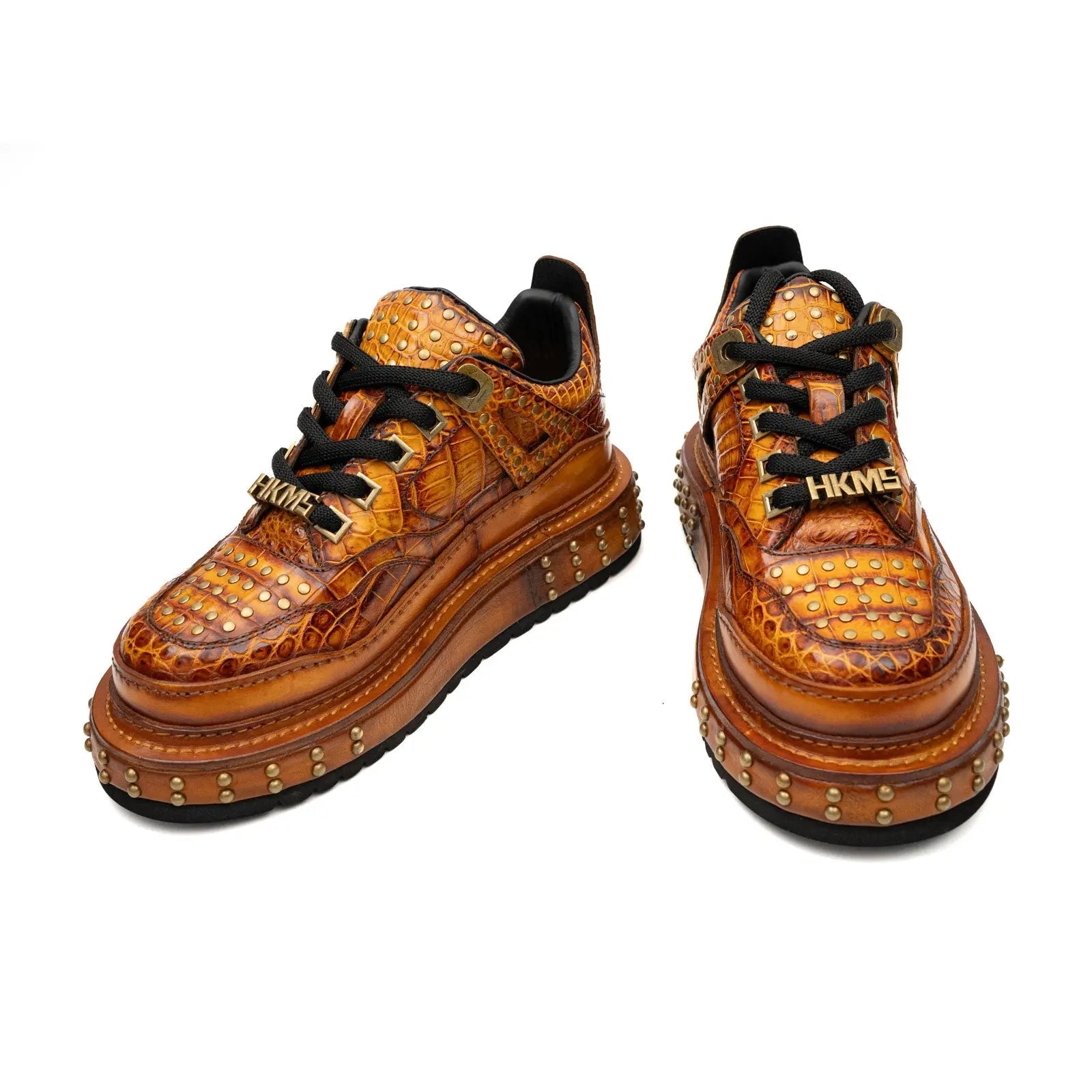 Amber Crocodile Platform Sneaker