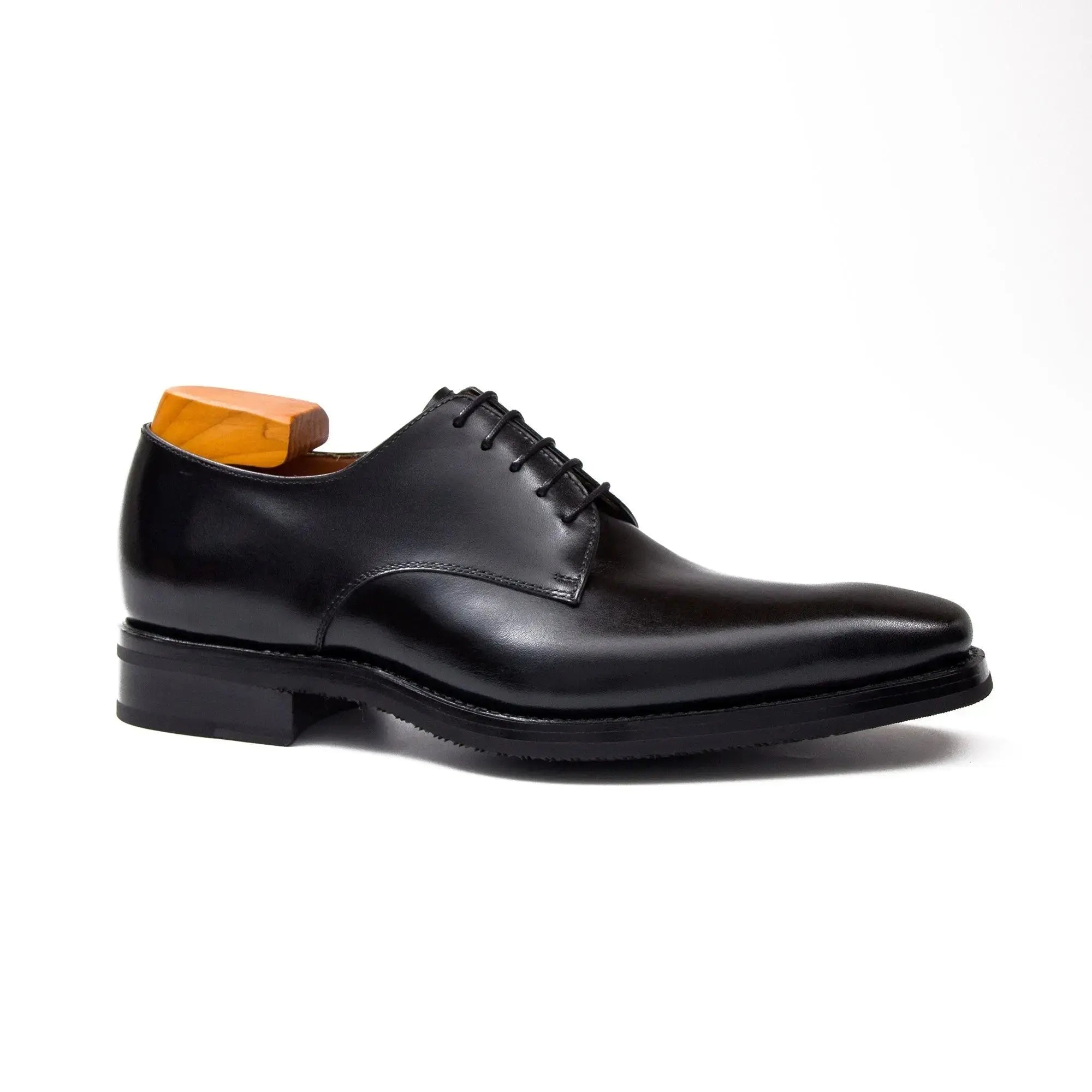 Black Plain-Toe Derby Shoe