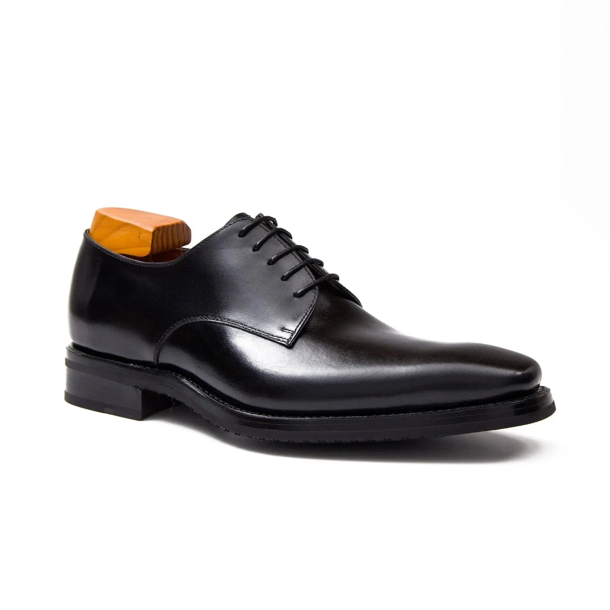 Black Plain-Toe Derby Shoe