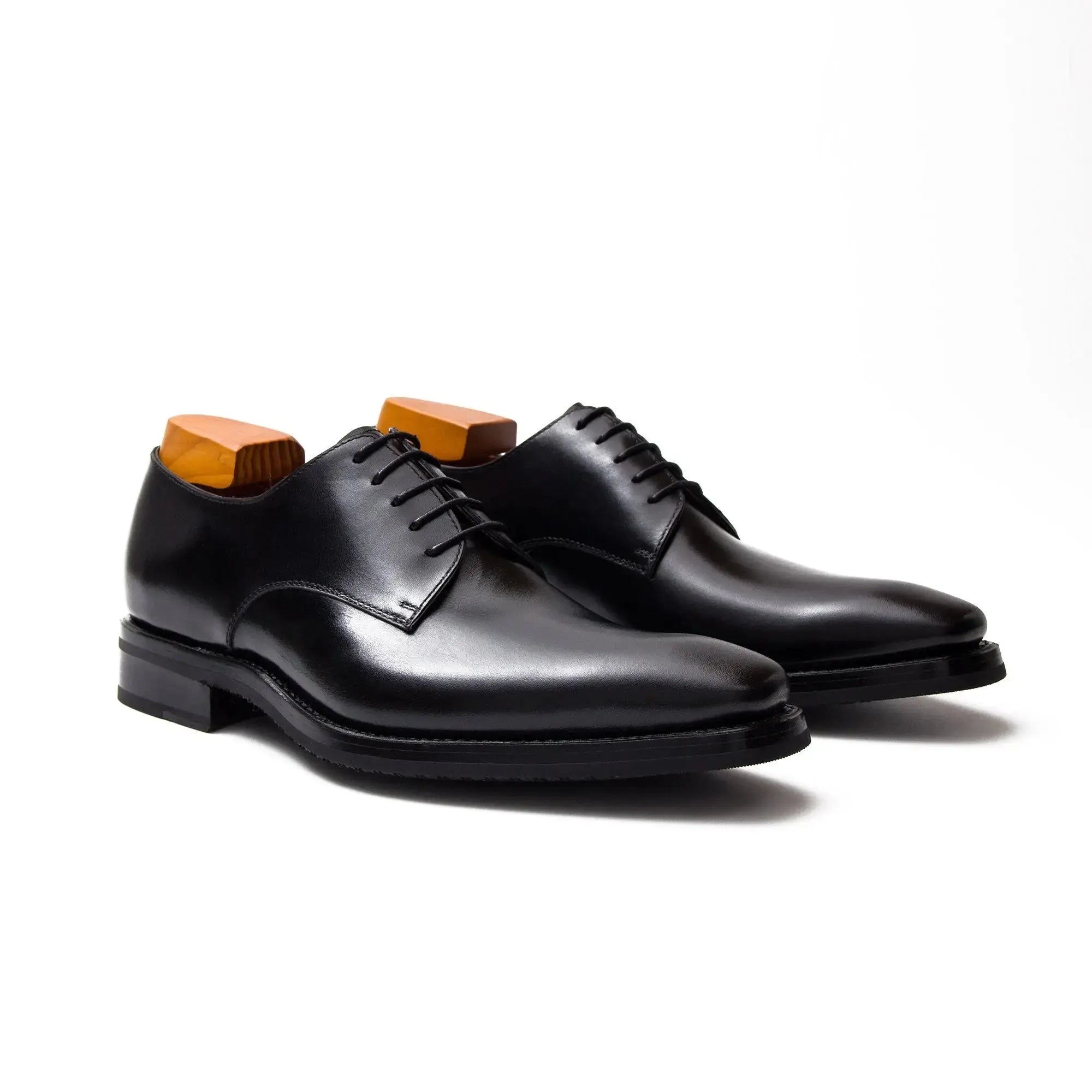 Black Plain-Toe Derby Shoe