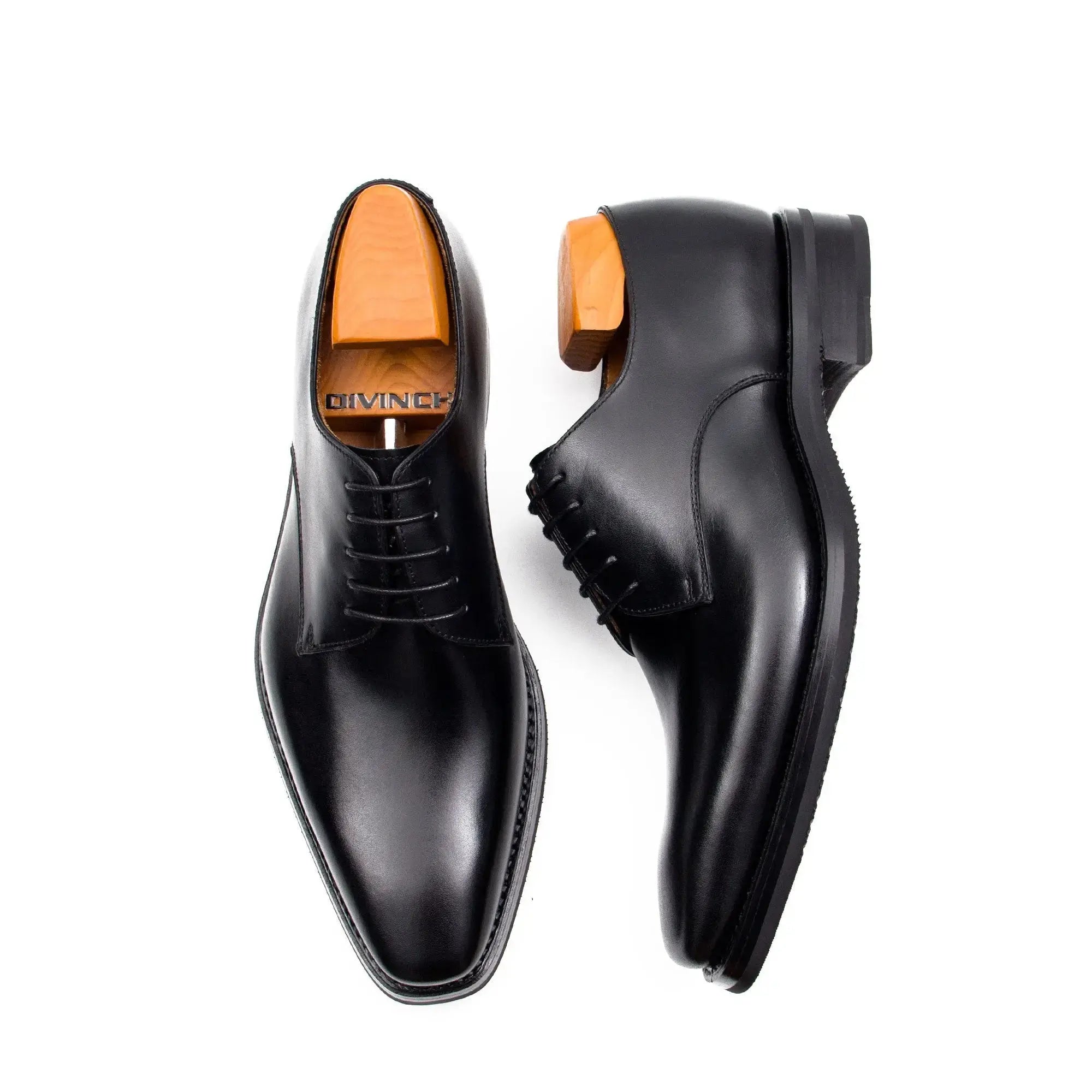 Black Plain-Toe Derby Shoe